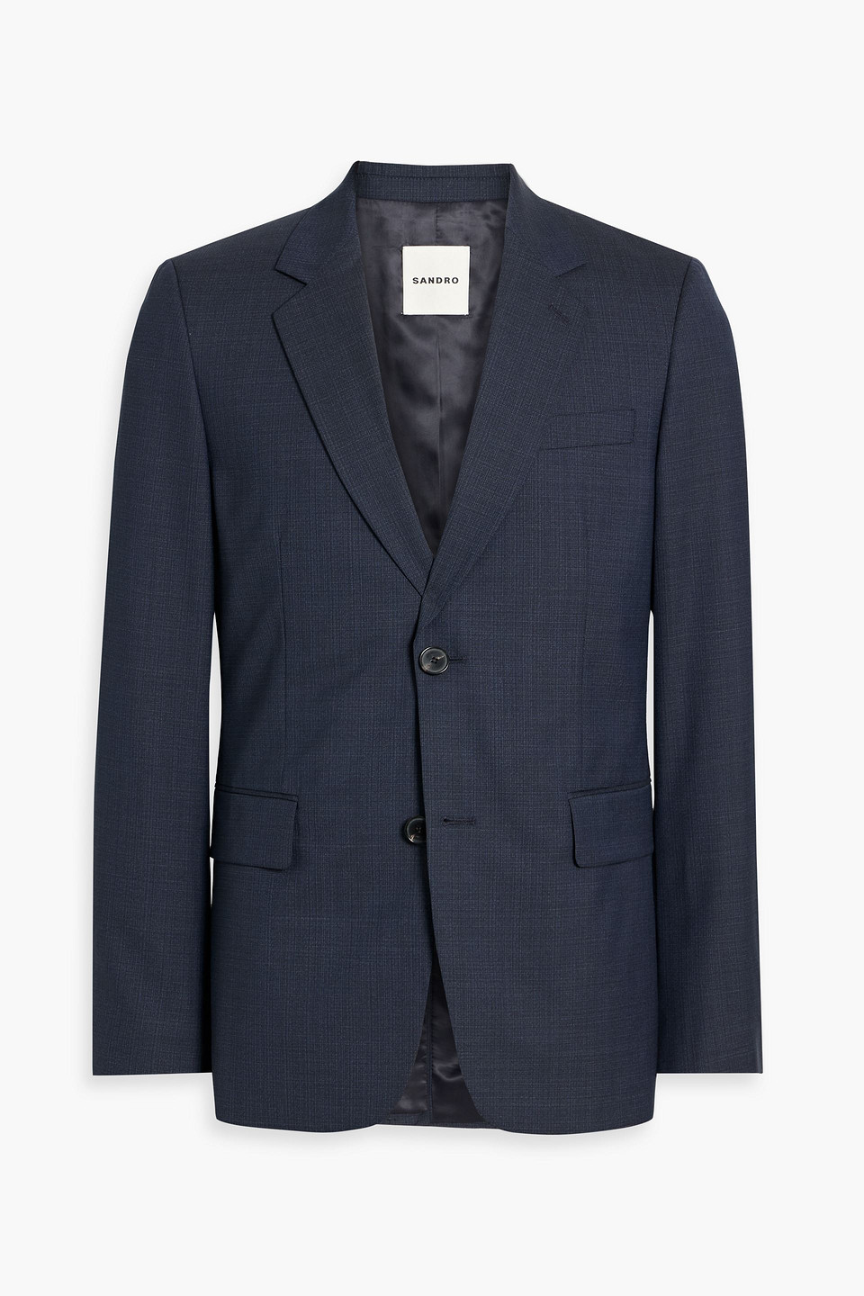 Sandro Wool-tweed Blazer In Blue