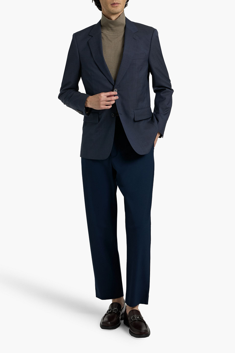 Sandro Wool-tweed Blazer In Blue