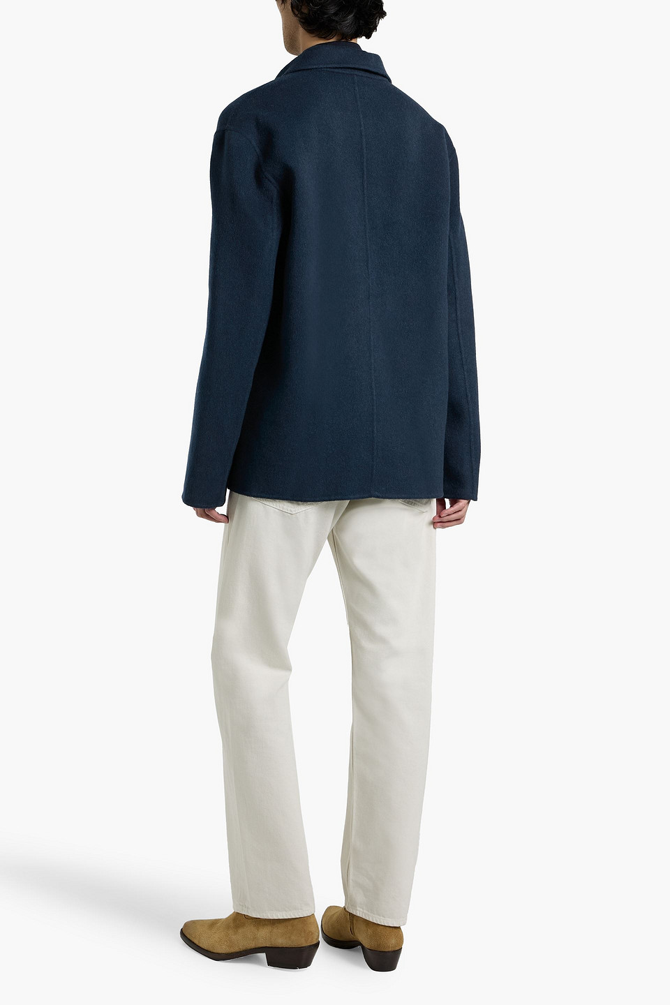 Sandro Wool-felt Jacket In Blue