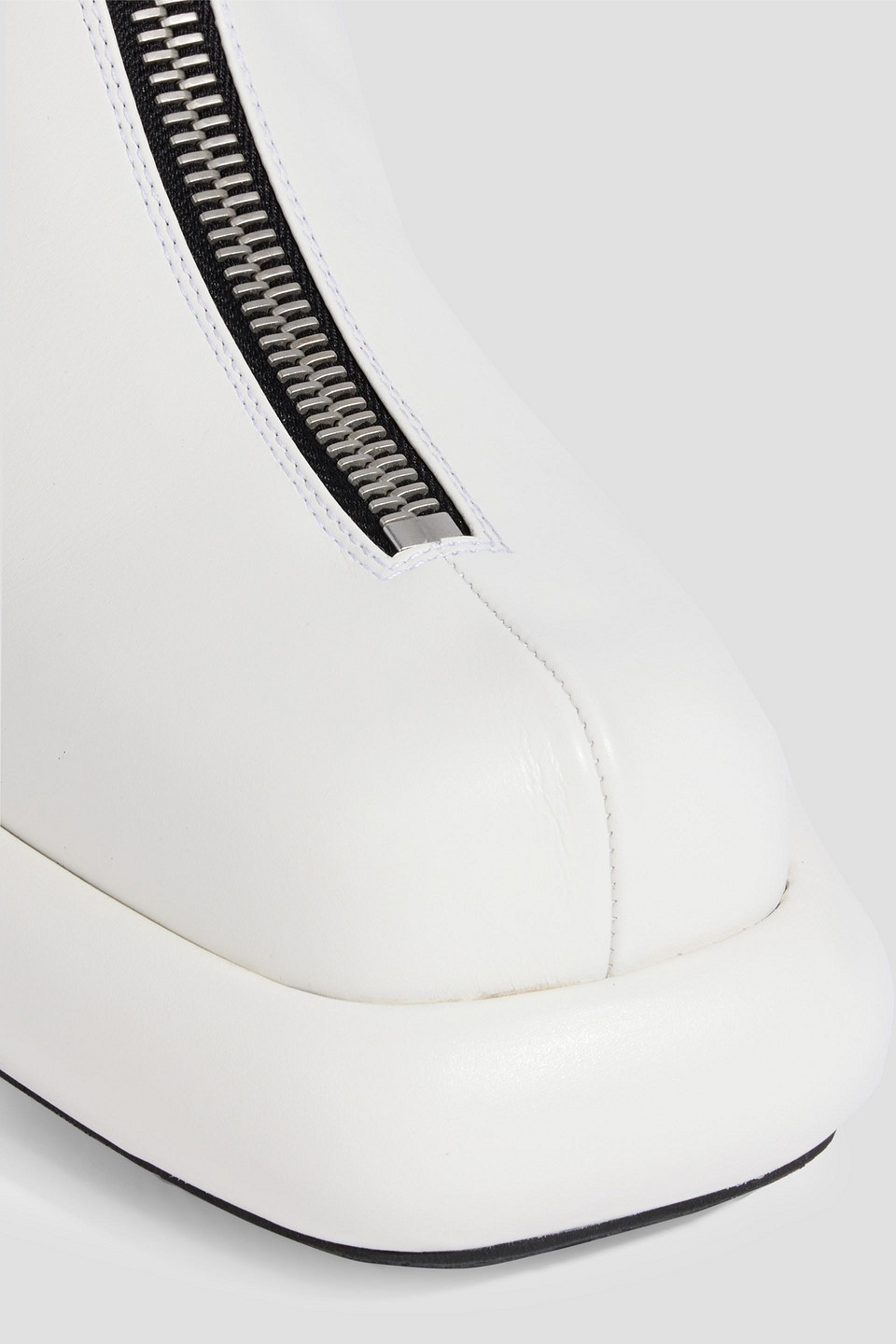 Jil Sander Leather Ankle Boots In White