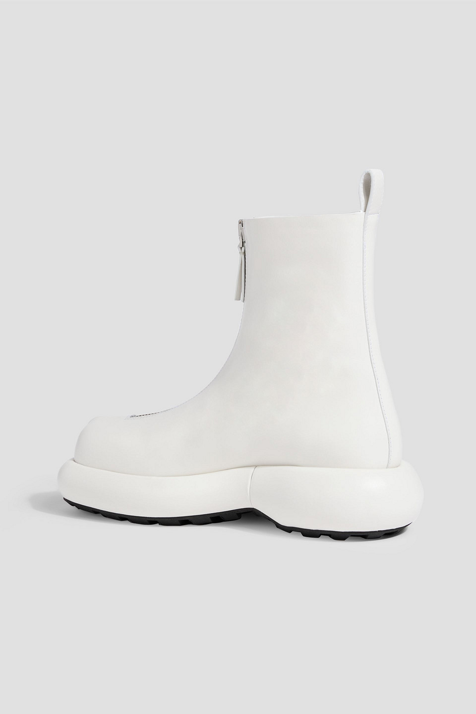 Jil Sander Leather Ankle Boots In White