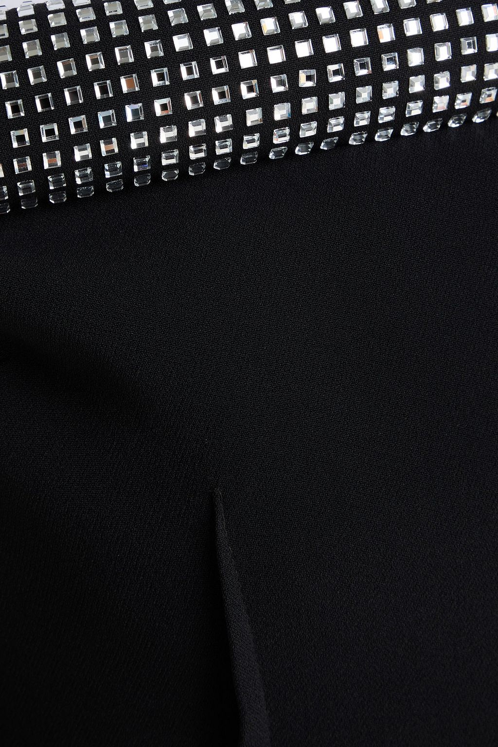 DAVID KOMA Off-the-shoulder crystal-embellished cady mini dress