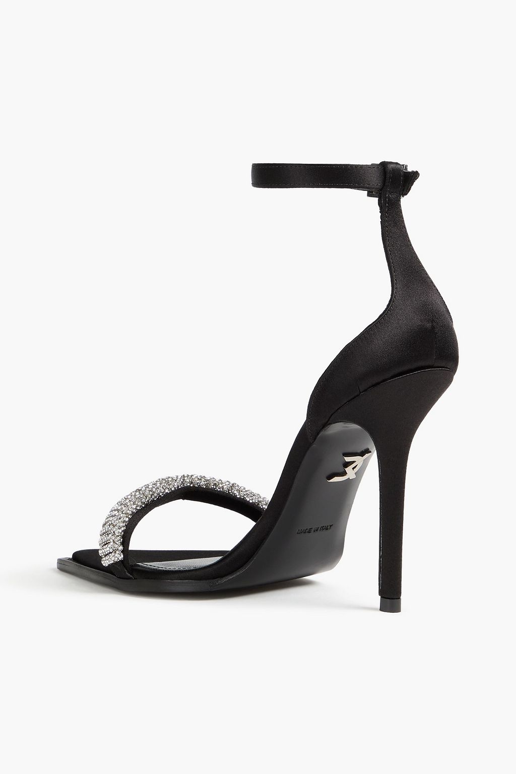 DAVID KOMA Crystal-embellished satin sandals