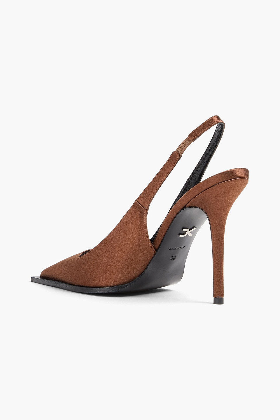  David Koma - Satin Slingback Pumps - Brown - Eu 36.5 