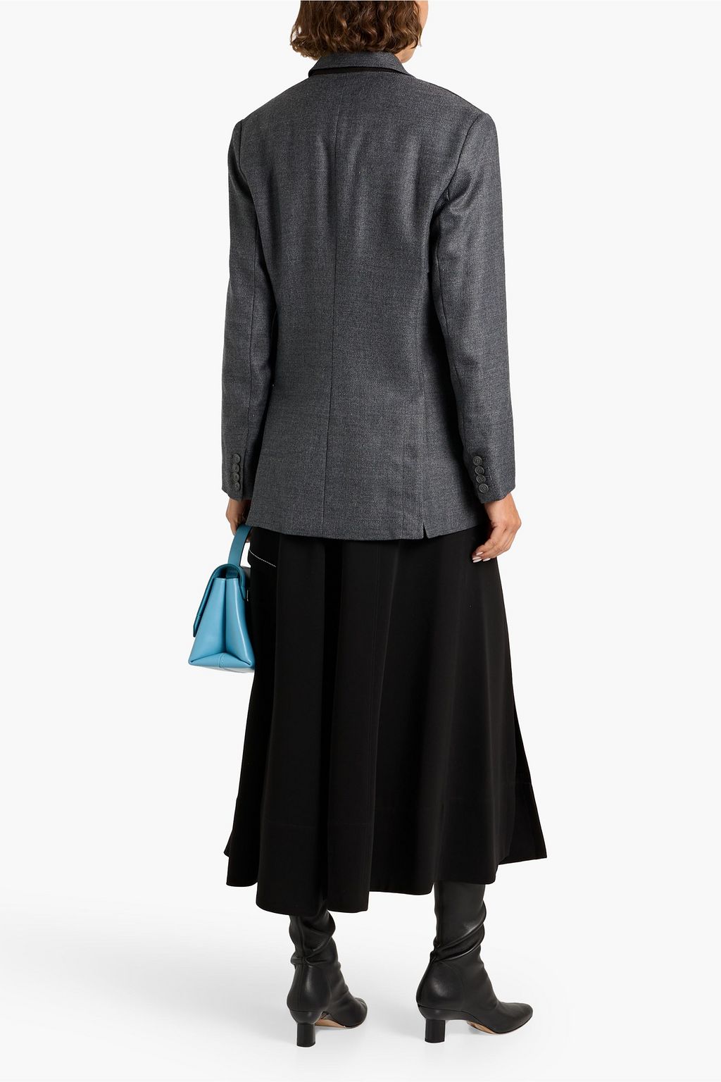 3.1 PHILLIP LIM Pinstriped satin-paneled twill blazer