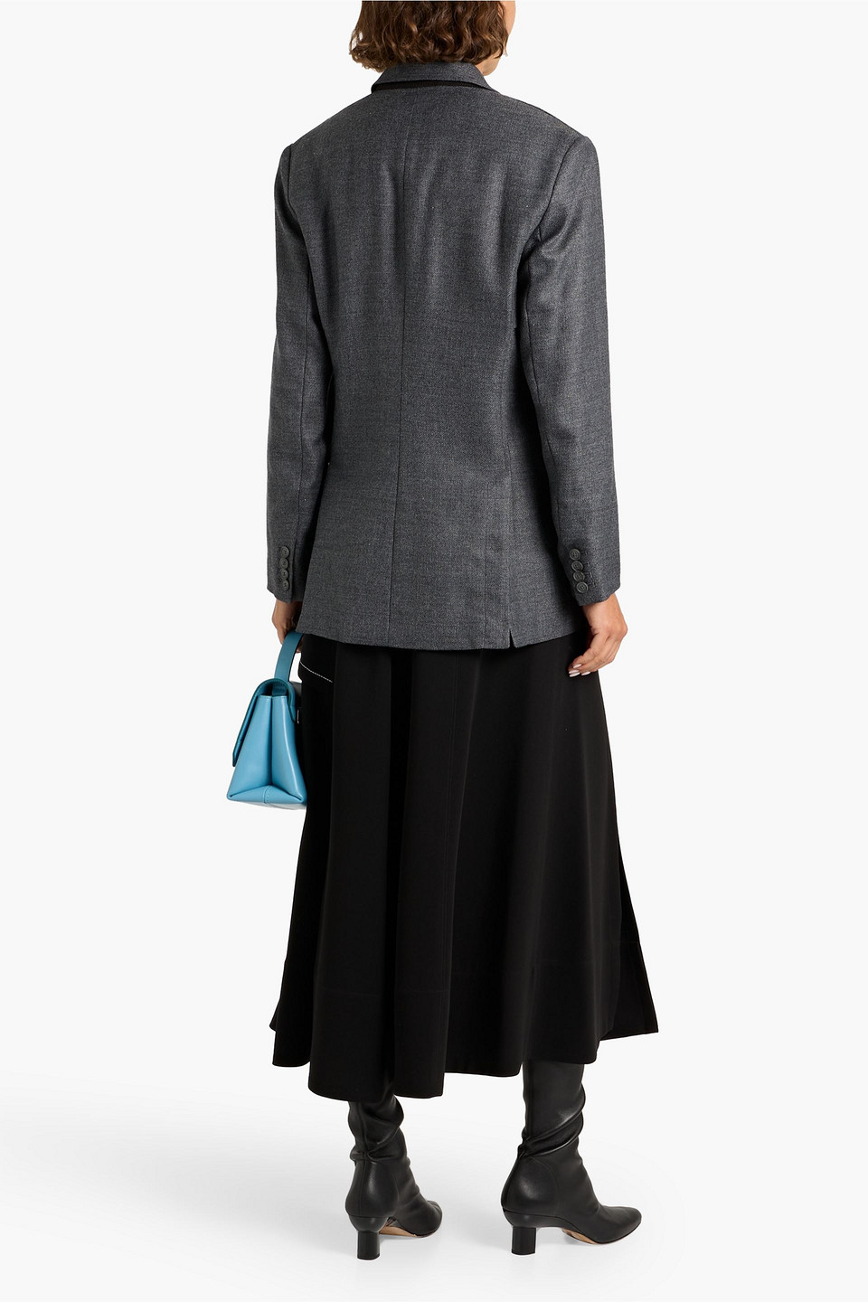 3.1 Phillip Lim Pinstriped Satin-paneled Twill Blazer In Gray