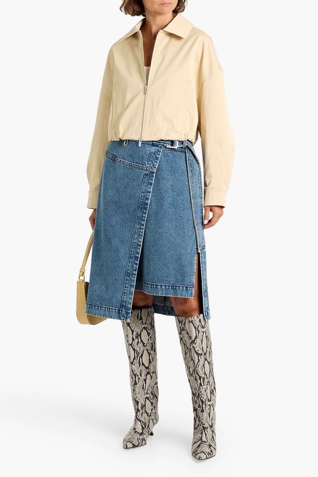 3.1 PHILLIP LIM Asymmetric denim wrap skirt