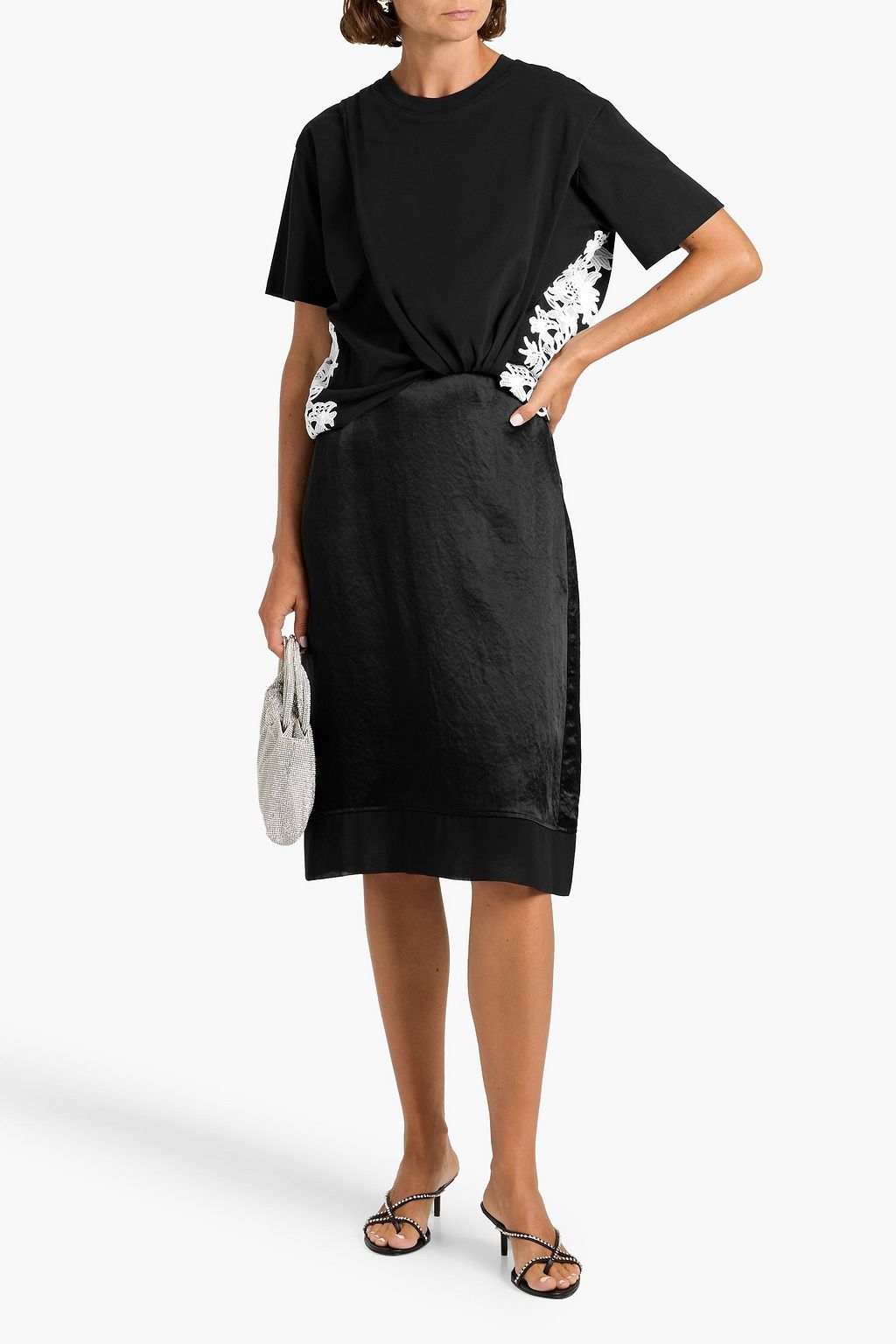 3.1 PHILLIP LIM Draped cotton-jersey and satin dress