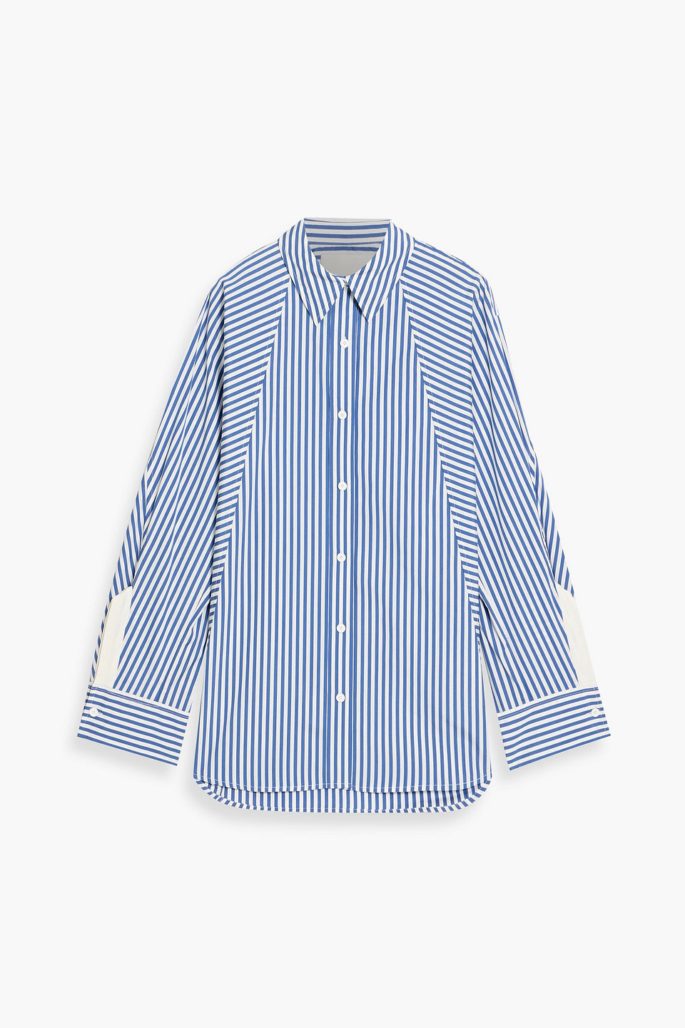3.1 Phillip Lim Striped Cotton And Silk-blend Poplin Shirt In Blue