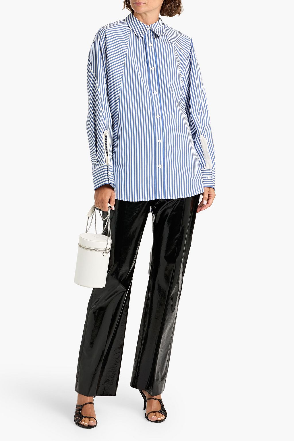 3.1 PHILLIP LIM Striped cotton and silk-blend poplin shirt
