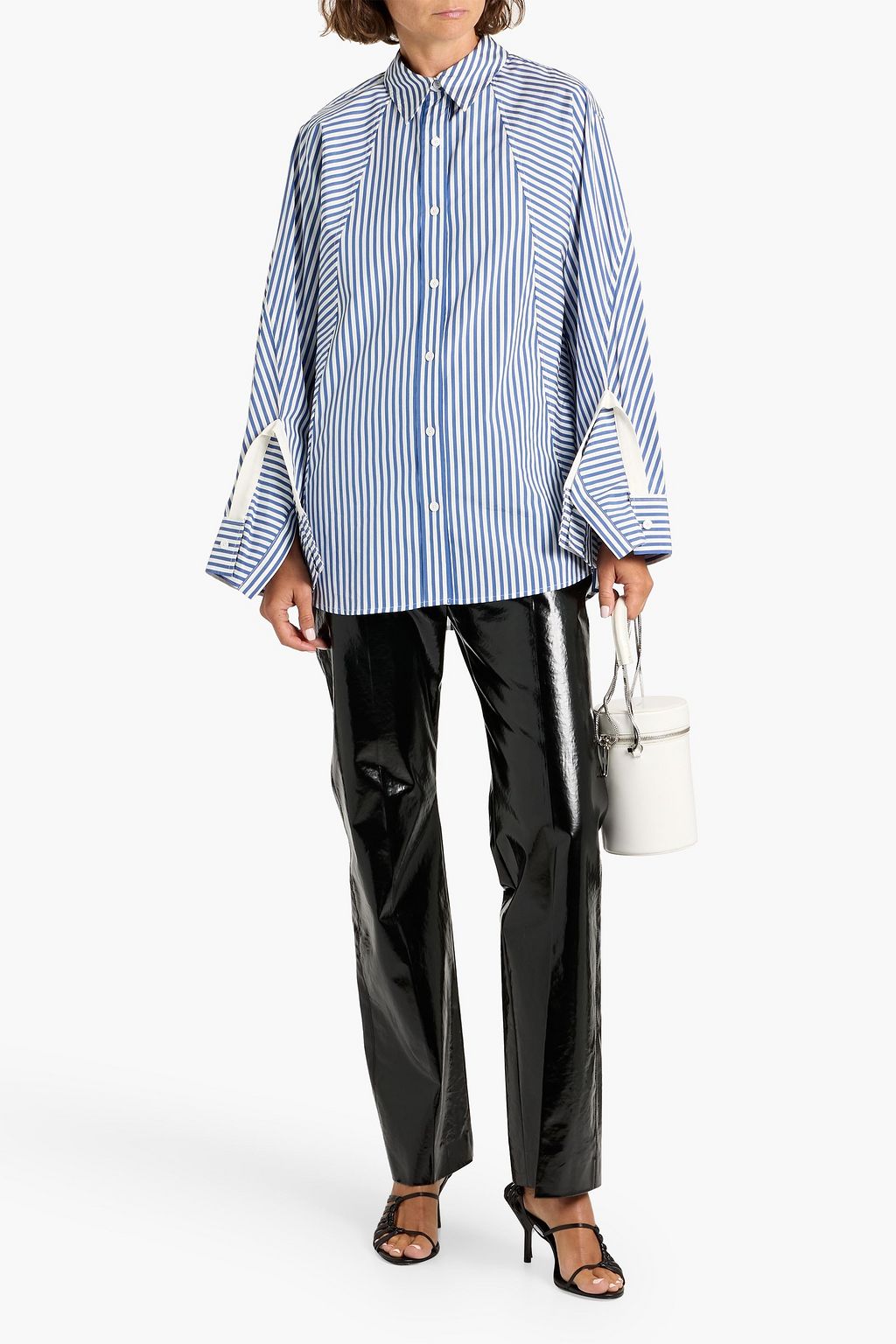 3.1 PHILLIP LIM Striped cotton and silk-blend poplin shirt