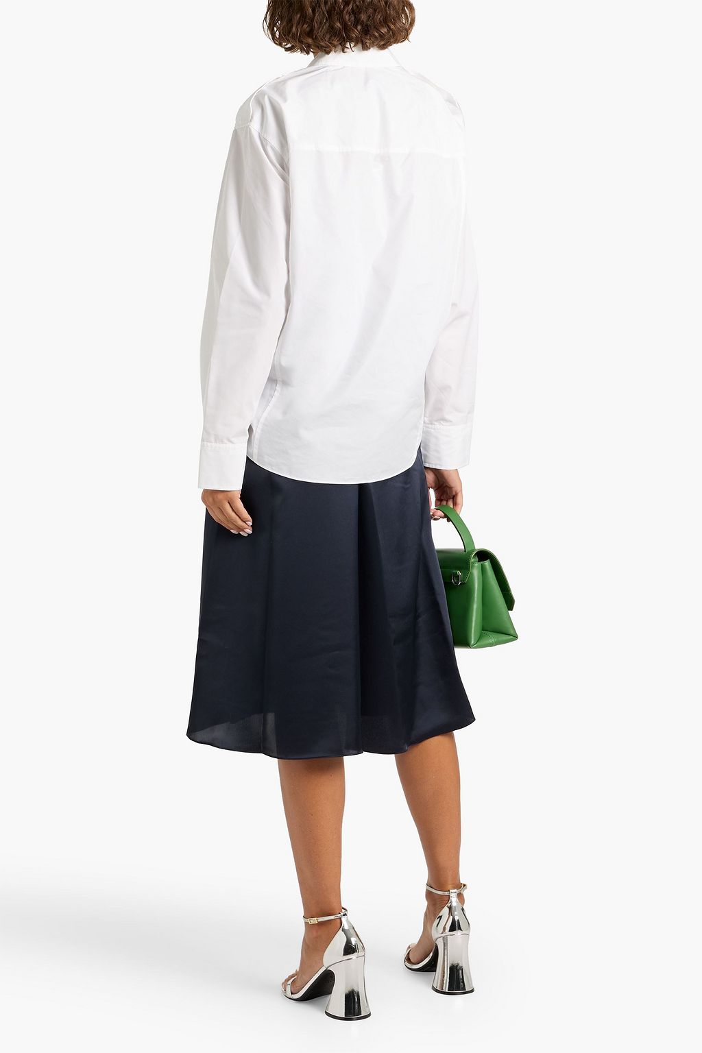 3.1 PHILLIP LIM Cotton-blend poplin and satin midi shirt dress