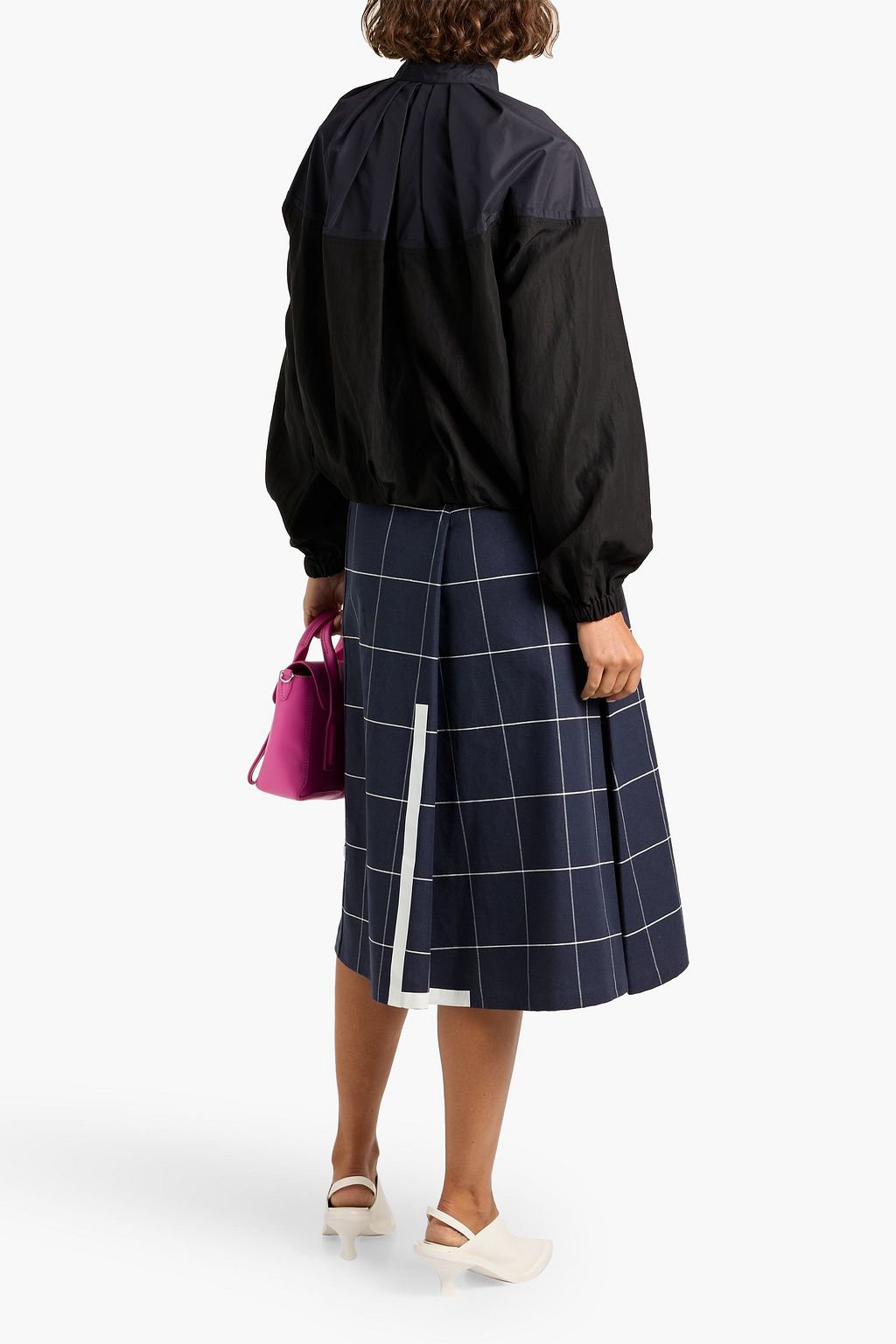 3.1 PHILLIP LIM Poplin-paneled Lyocell-blend jacket