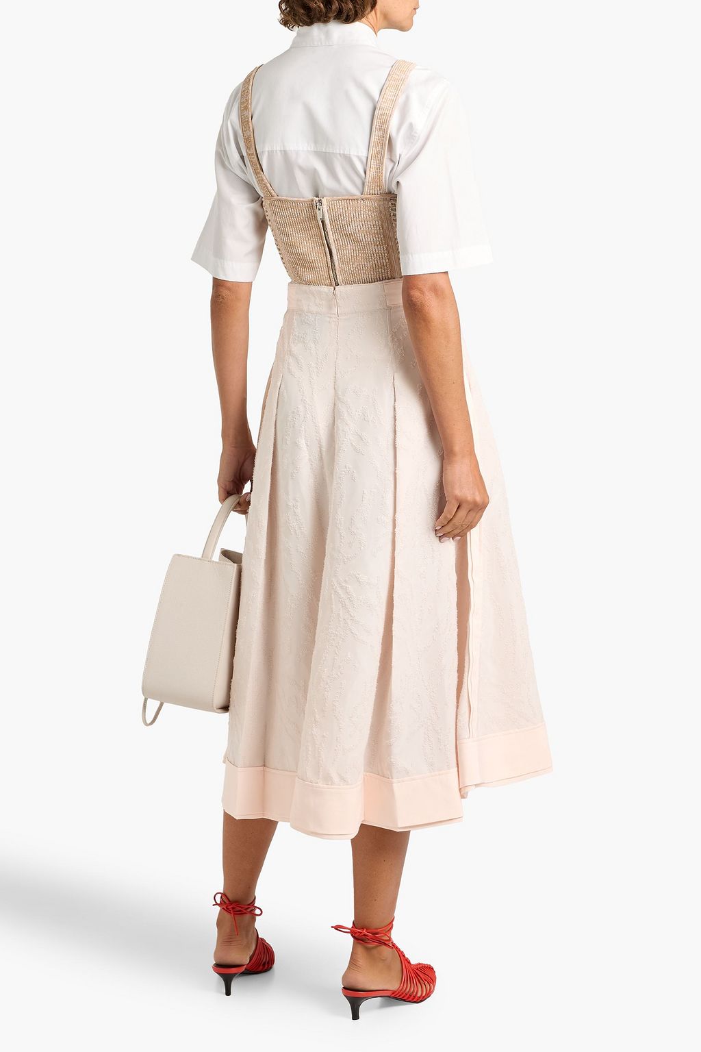 3.1 PHILLIP LIM Pleated fil coupé-jacquard midi skirt