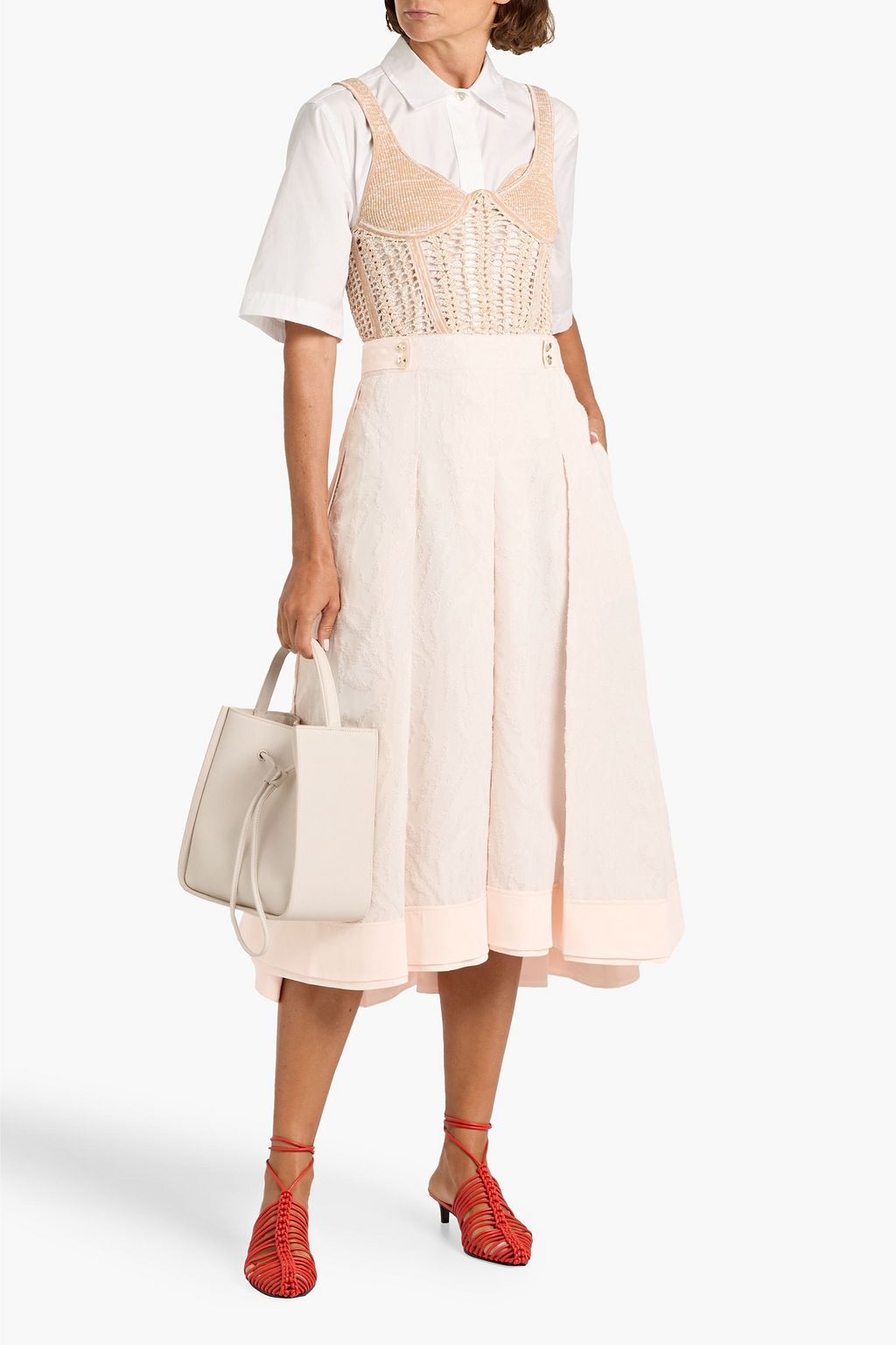 3.1 PHILLIP LIM Pleated fil coupé-jacquard midi skirt