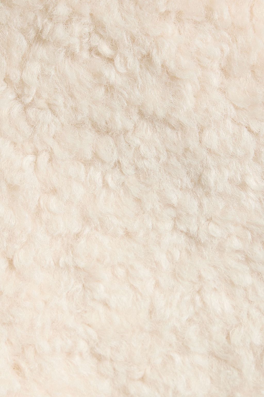 MAJE Double-breasted teddy fleece and ribbed-knit jacket
