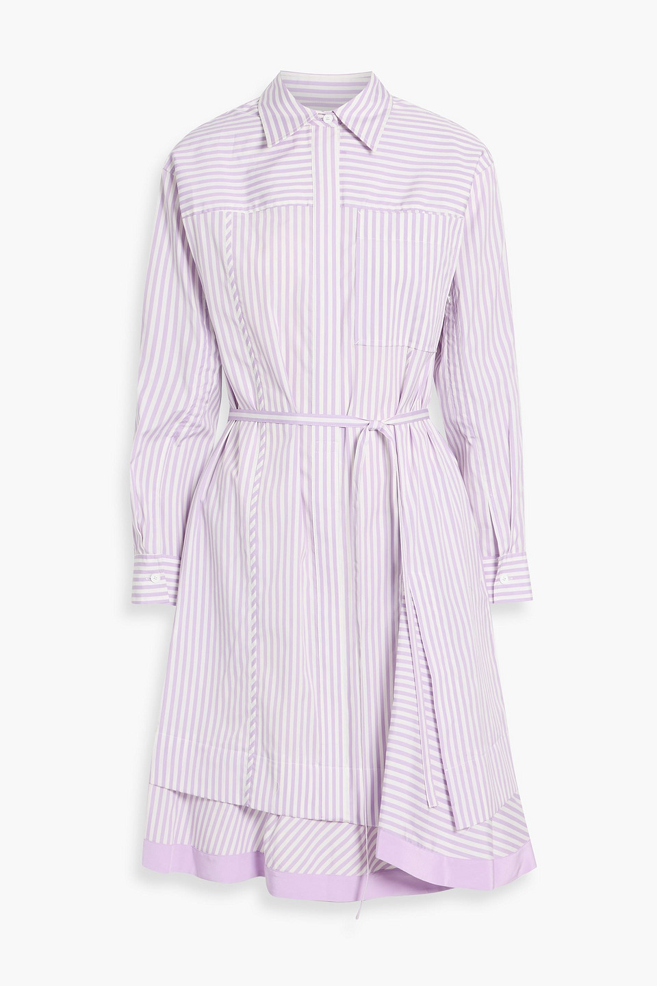 3.1 Phillip Lim Striped Cotton And Silk-blend Poplin Shirt Dress In Purple