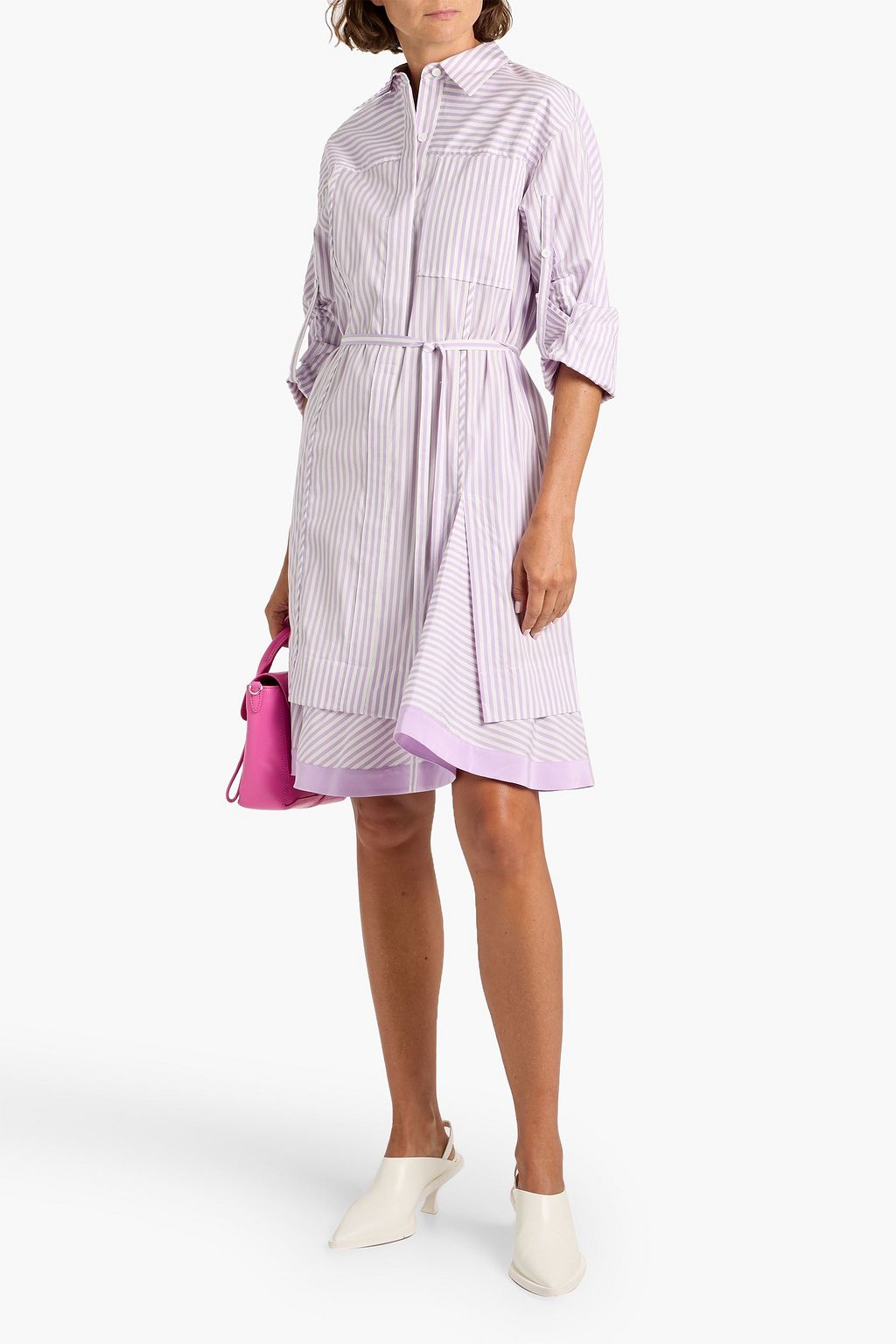 3.1 PHILLIP LIM Striped cotton and silk-blend poplin shirt dress