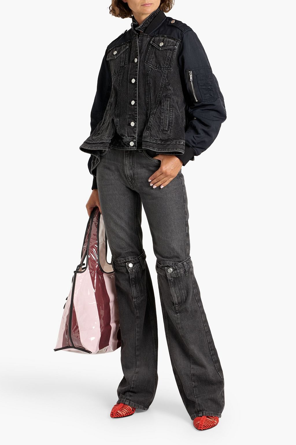 3.1 PHILLIP LIM Ruffled denim and shell jacket