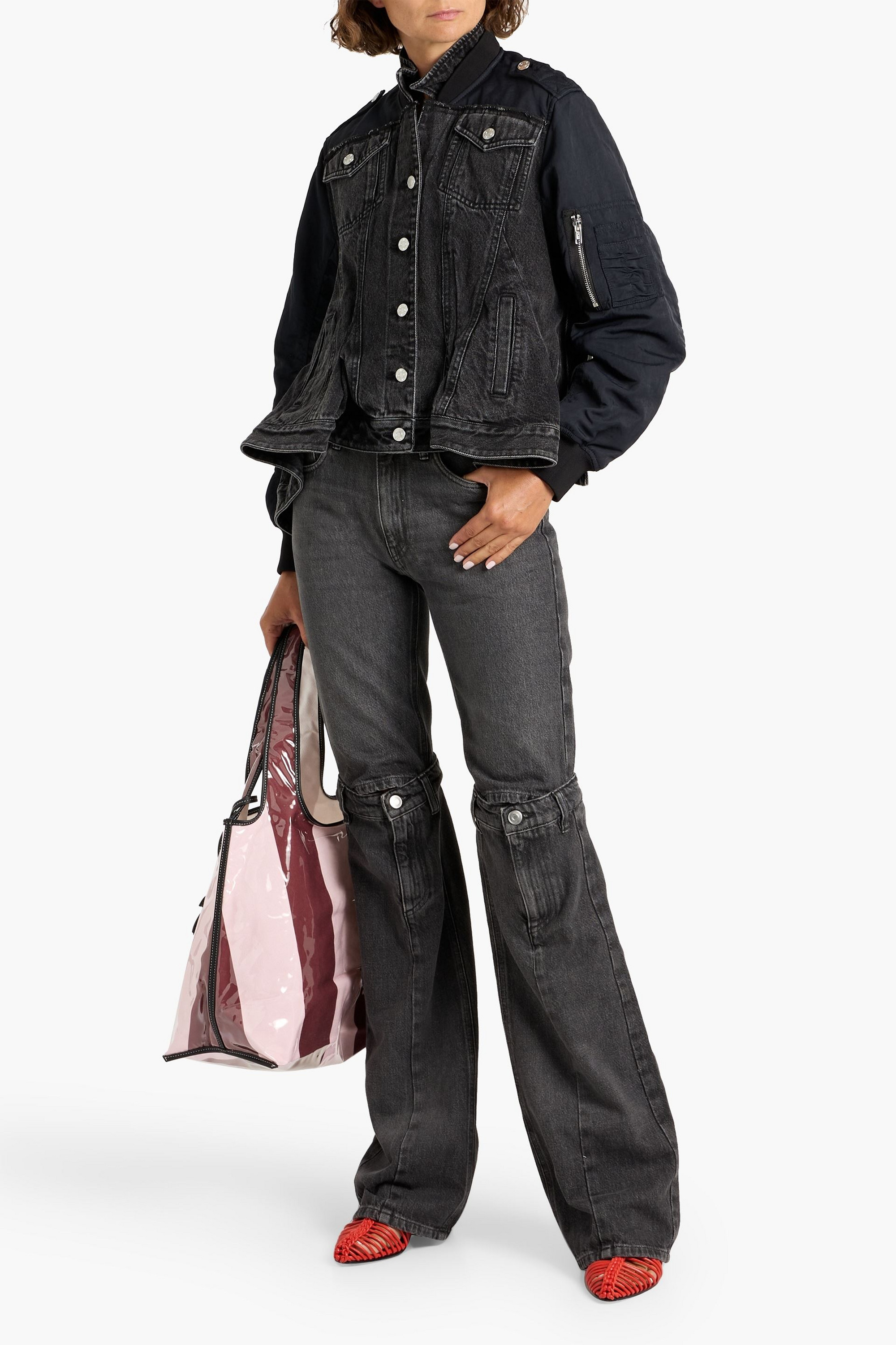 3.1 Phillip Lim Ruffled denim and shell jacket