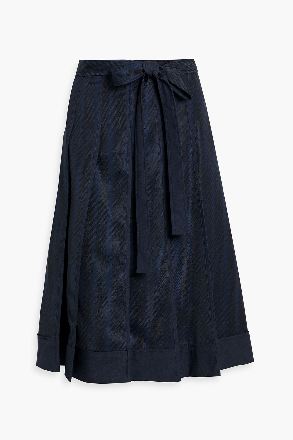 3.1 Phillip Lim Pleated Satin-jacquard Skirt In Blue