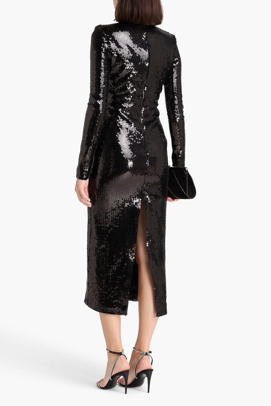 DAVID KOMA Cutout sequined tulle midi dress