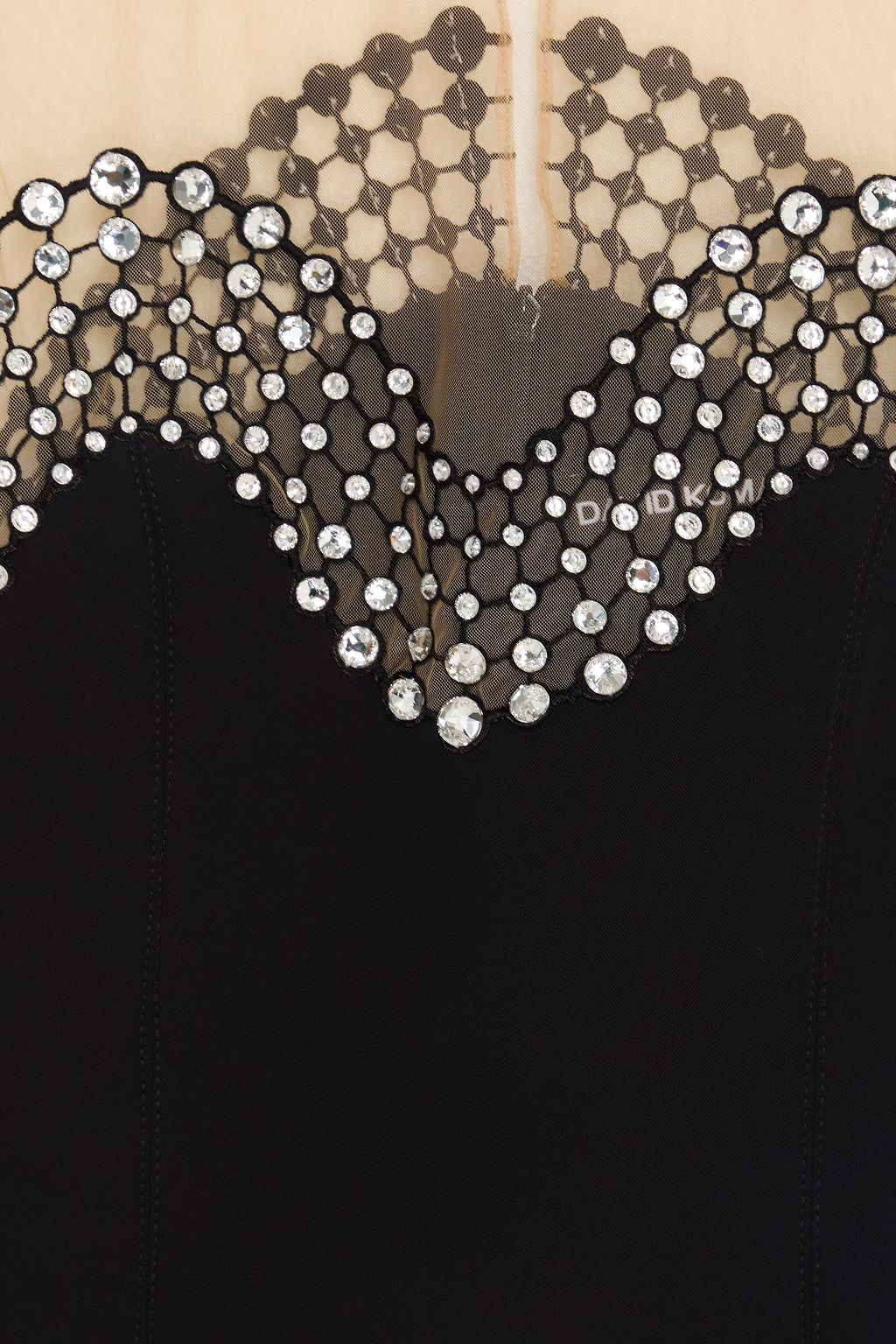 DAVID KOMA Crystal-embellished scuba mini dress