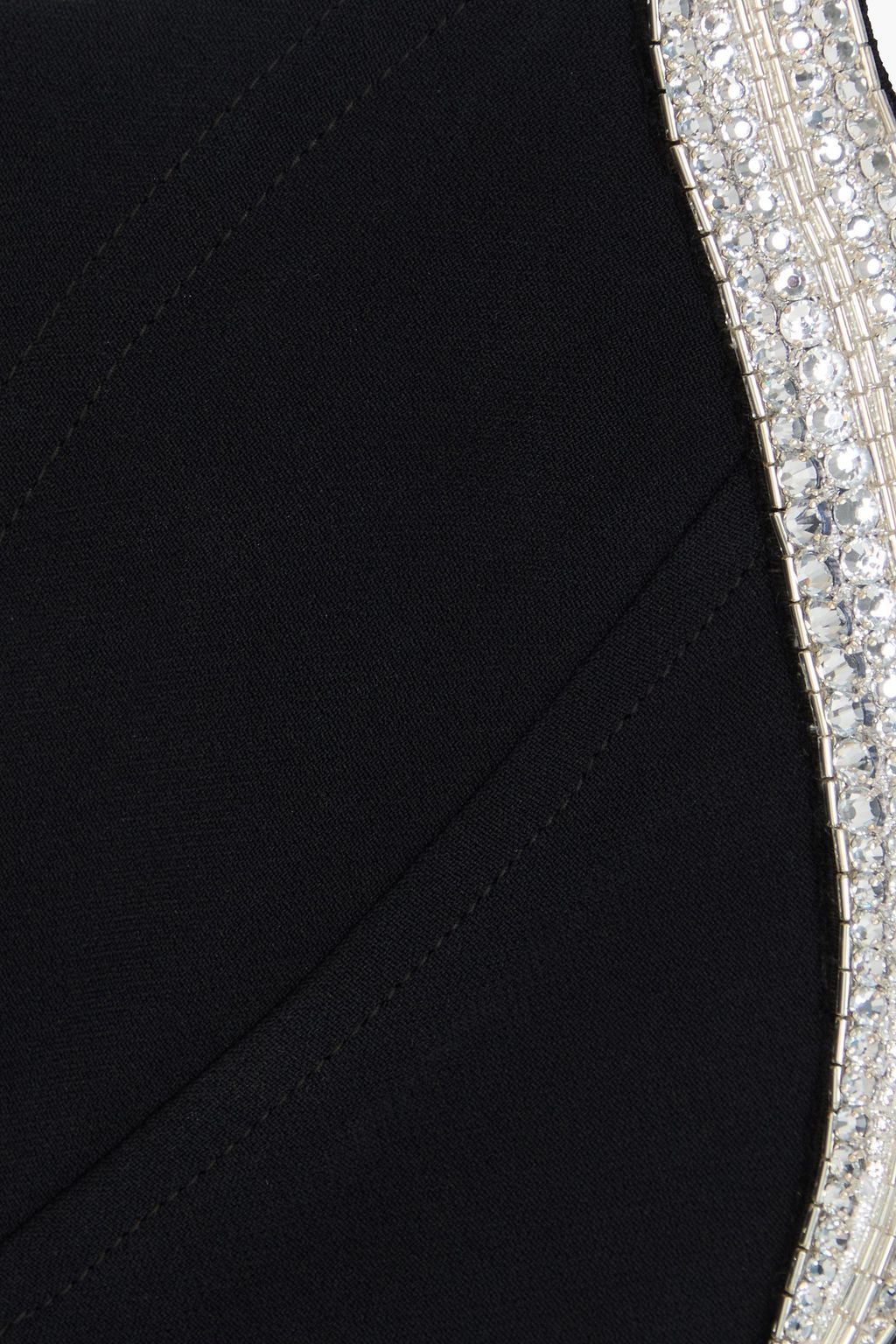 DAVID KOMA Strapless crystal-embellished crepe midi dress