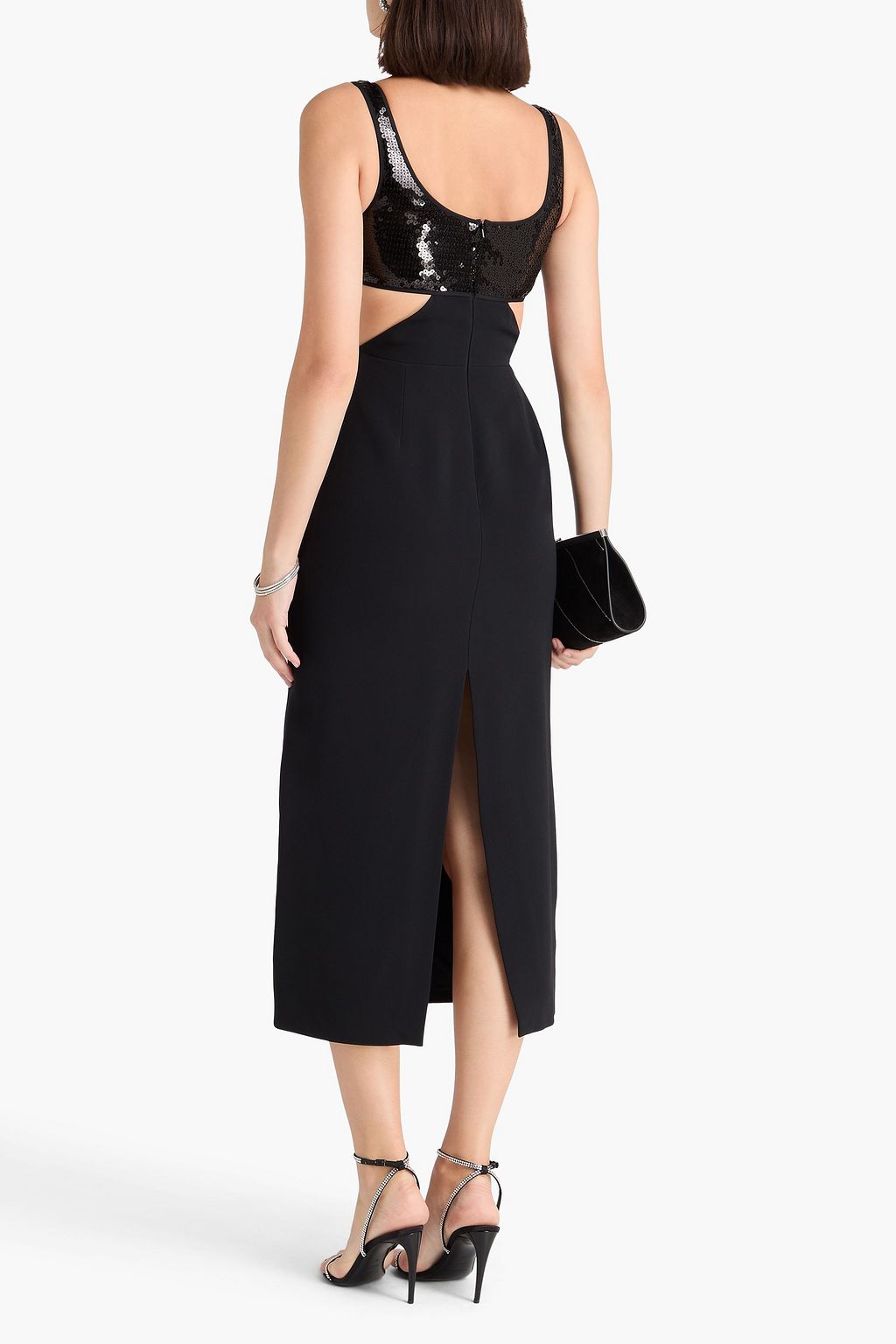 DAVID KOMA Cutout sequined crepe midi dress
