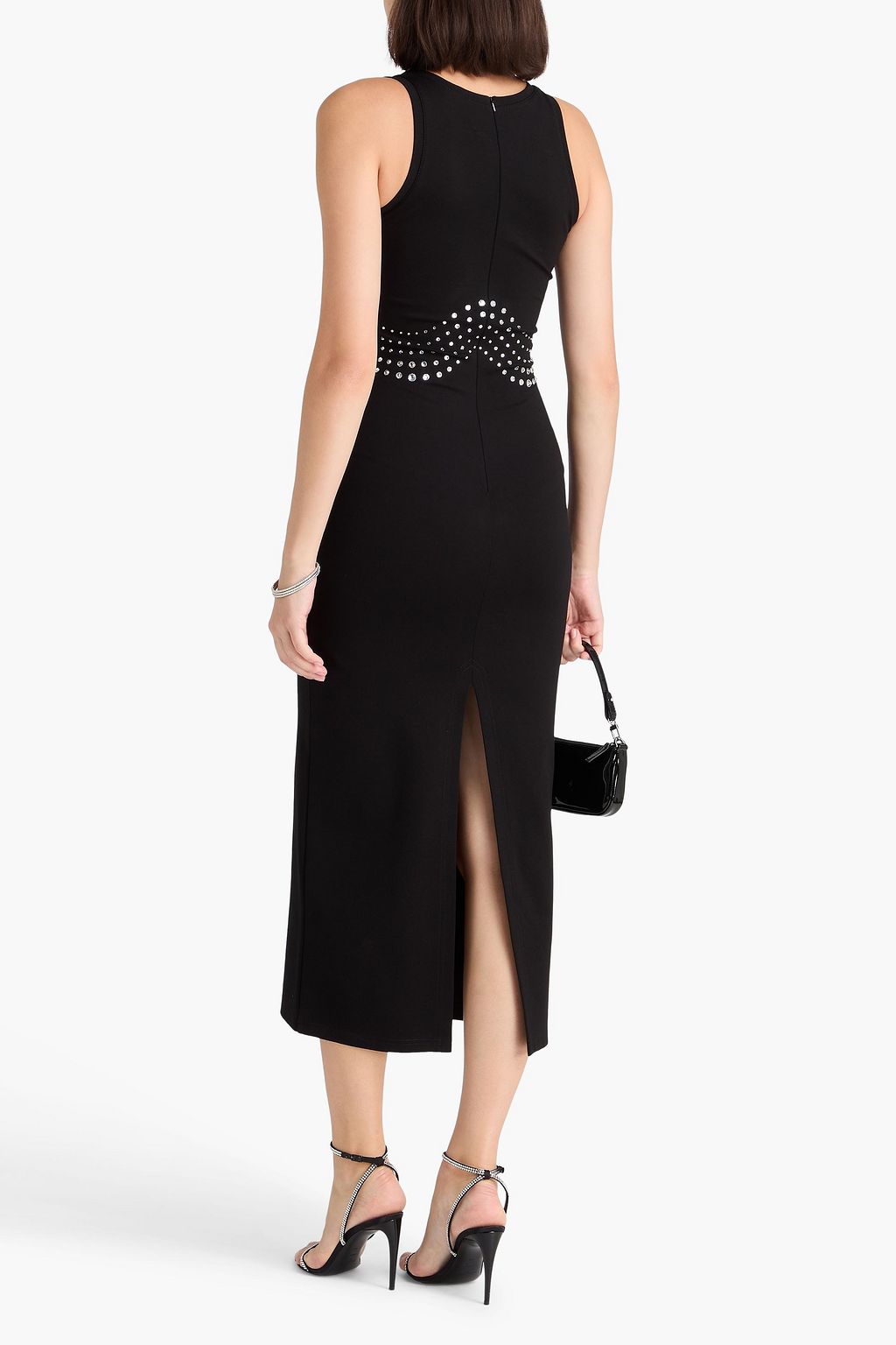 DAVID KOMA Crystal-embellished jersey midi dress