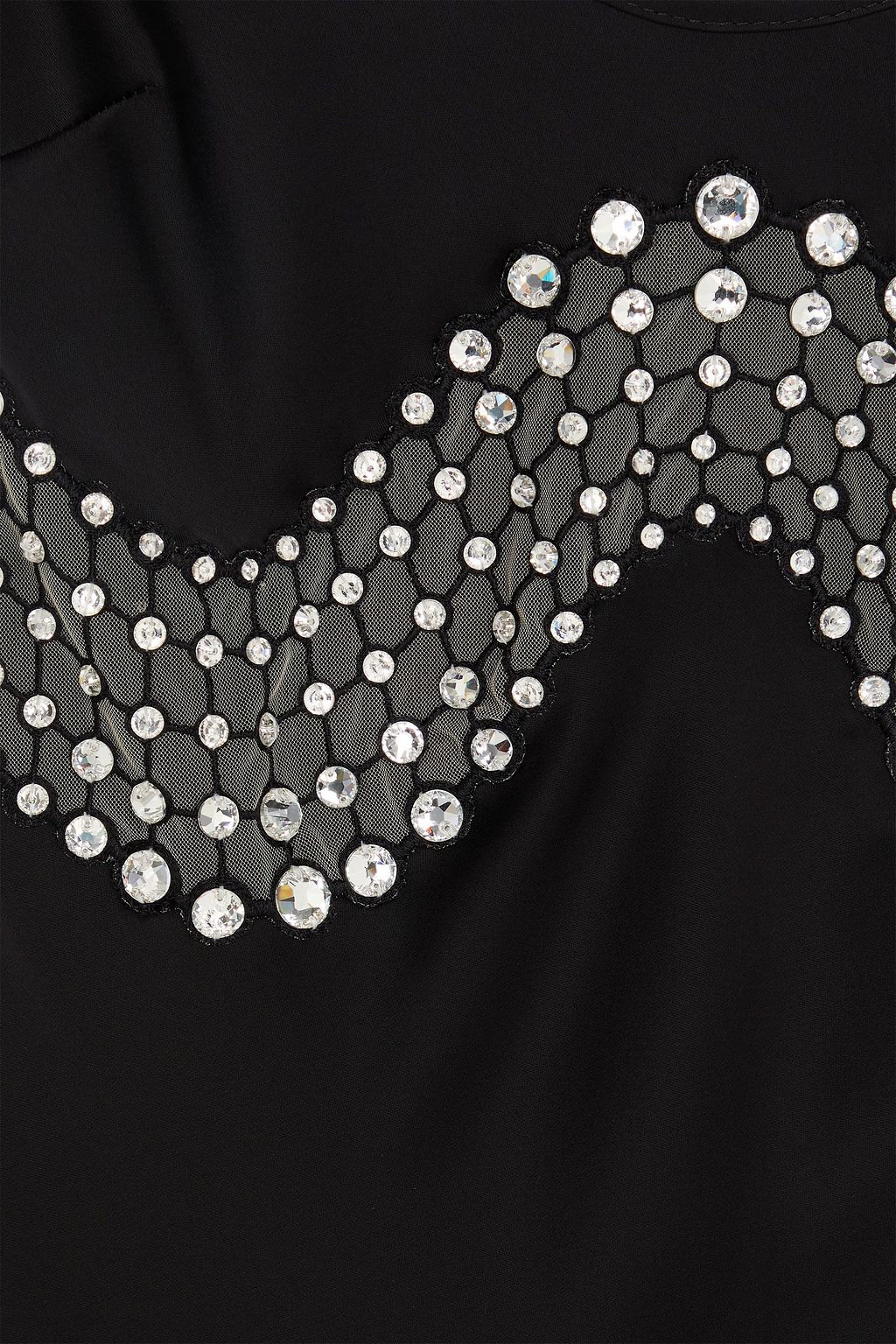 DAVID KOMA Crystal-embellished satin midi slip dress