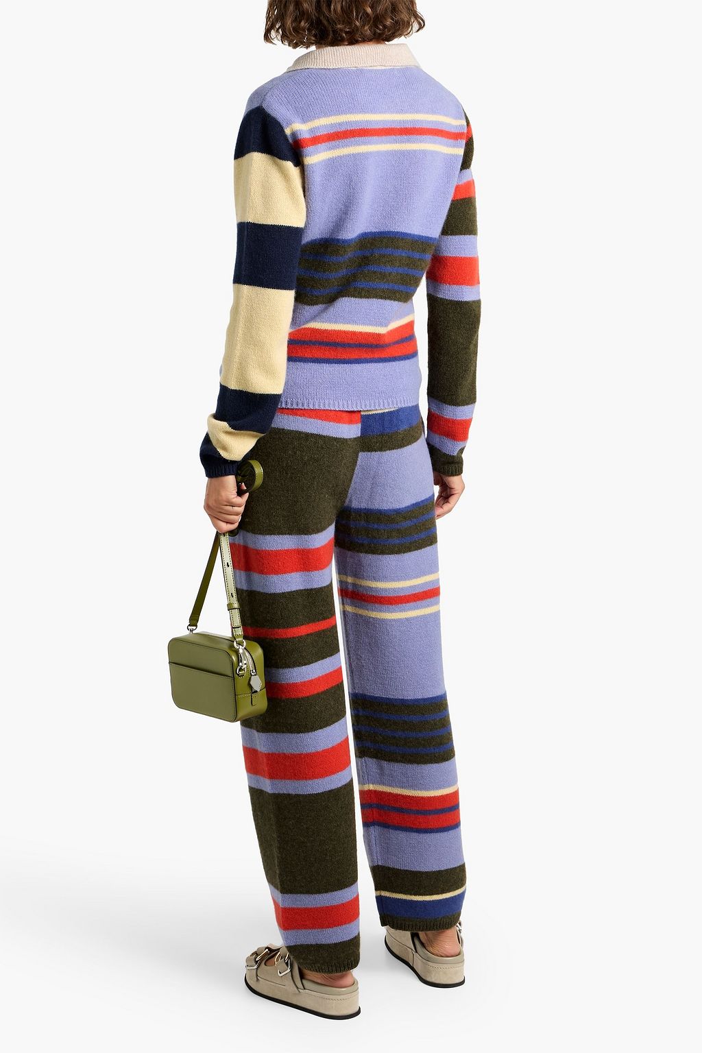 THE ELDER STATESMAN Chaos striped cashmere polo sweater