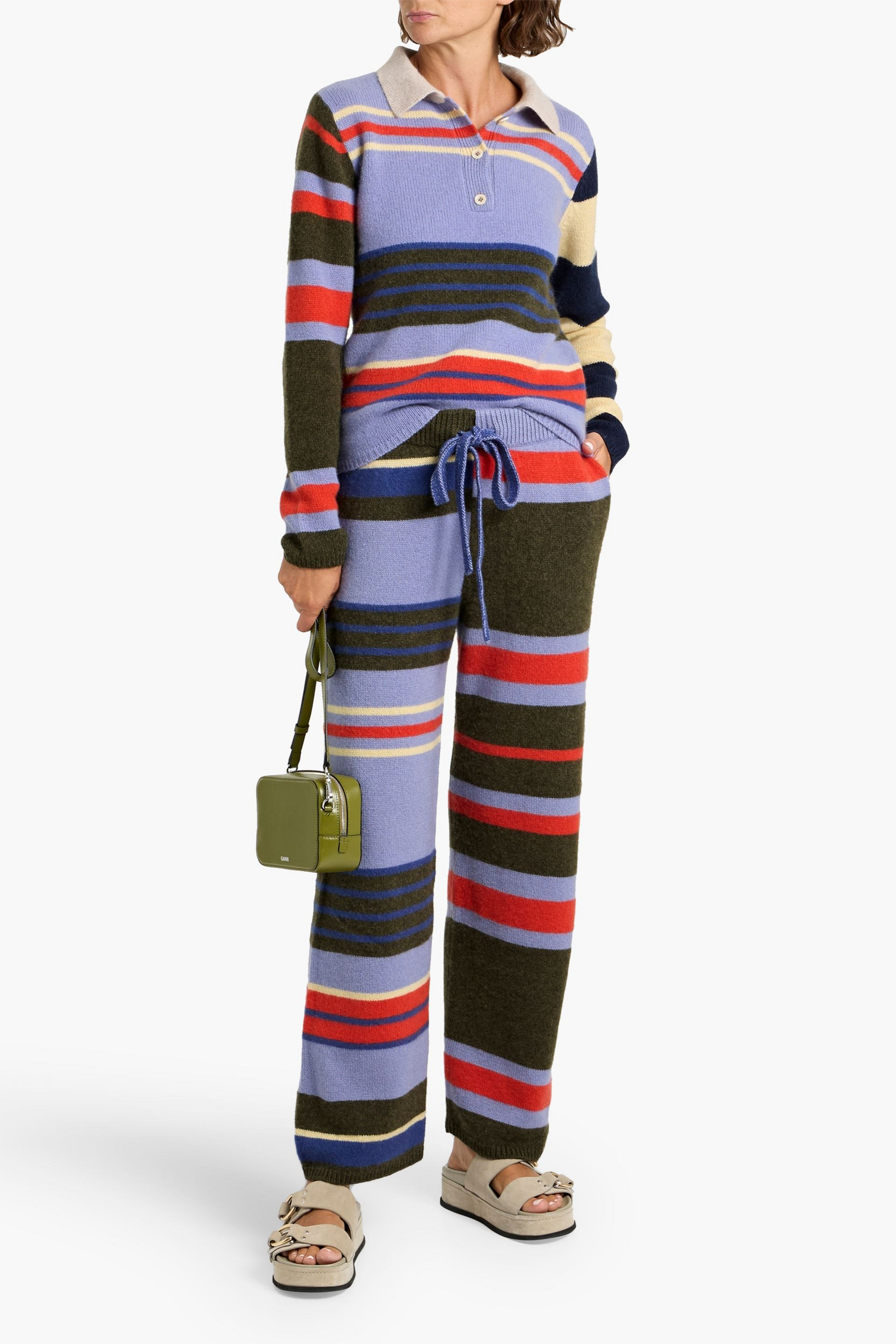 The Elder Statesman Chaos striped cashmere polo sweater