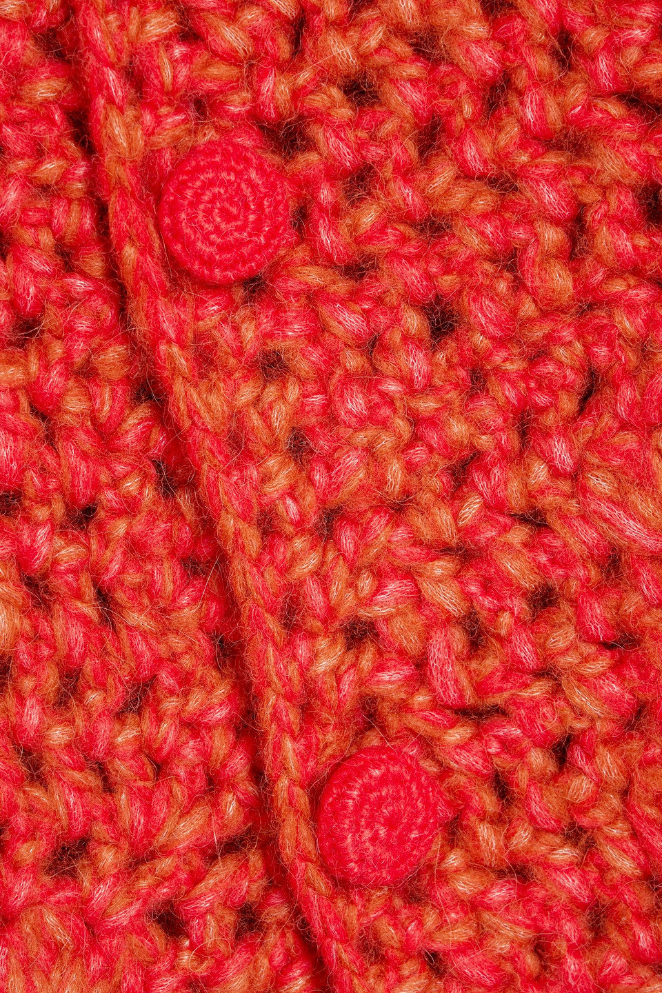 The Elder Statesman Crocheted Alpaca-blend Cardigan In Orange