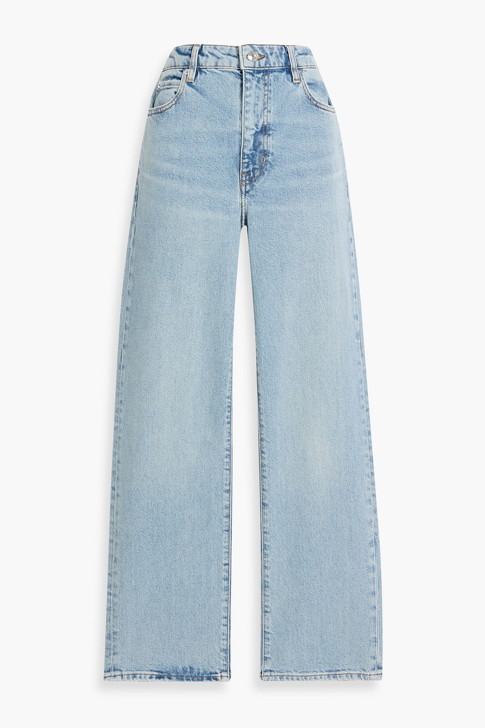 Frame The Pixie Ruler High-rise Straight-leg Jeans In Blue