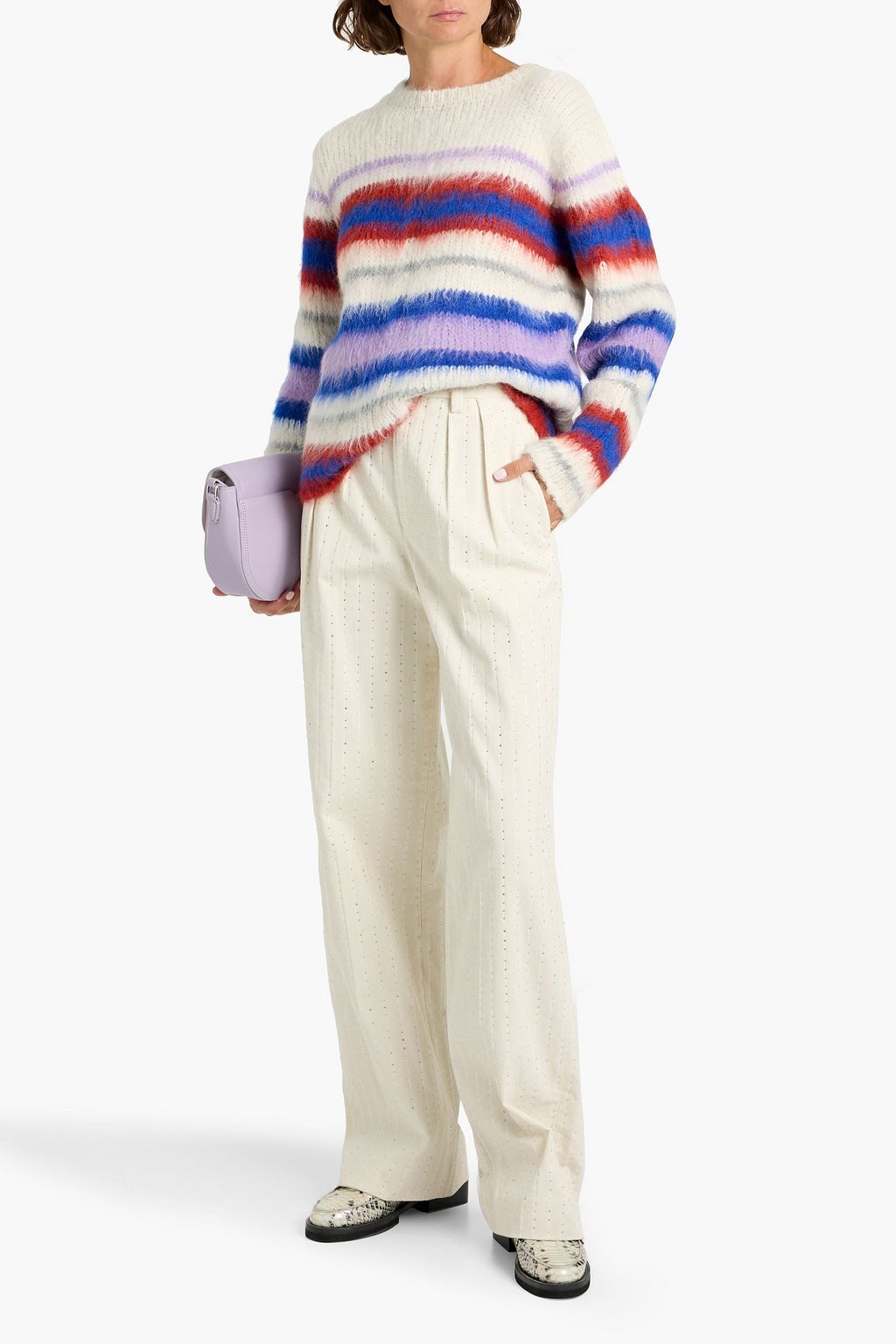 THE ELDER STATESMAN Thistle Vineyard striped alpaca-blend sweater