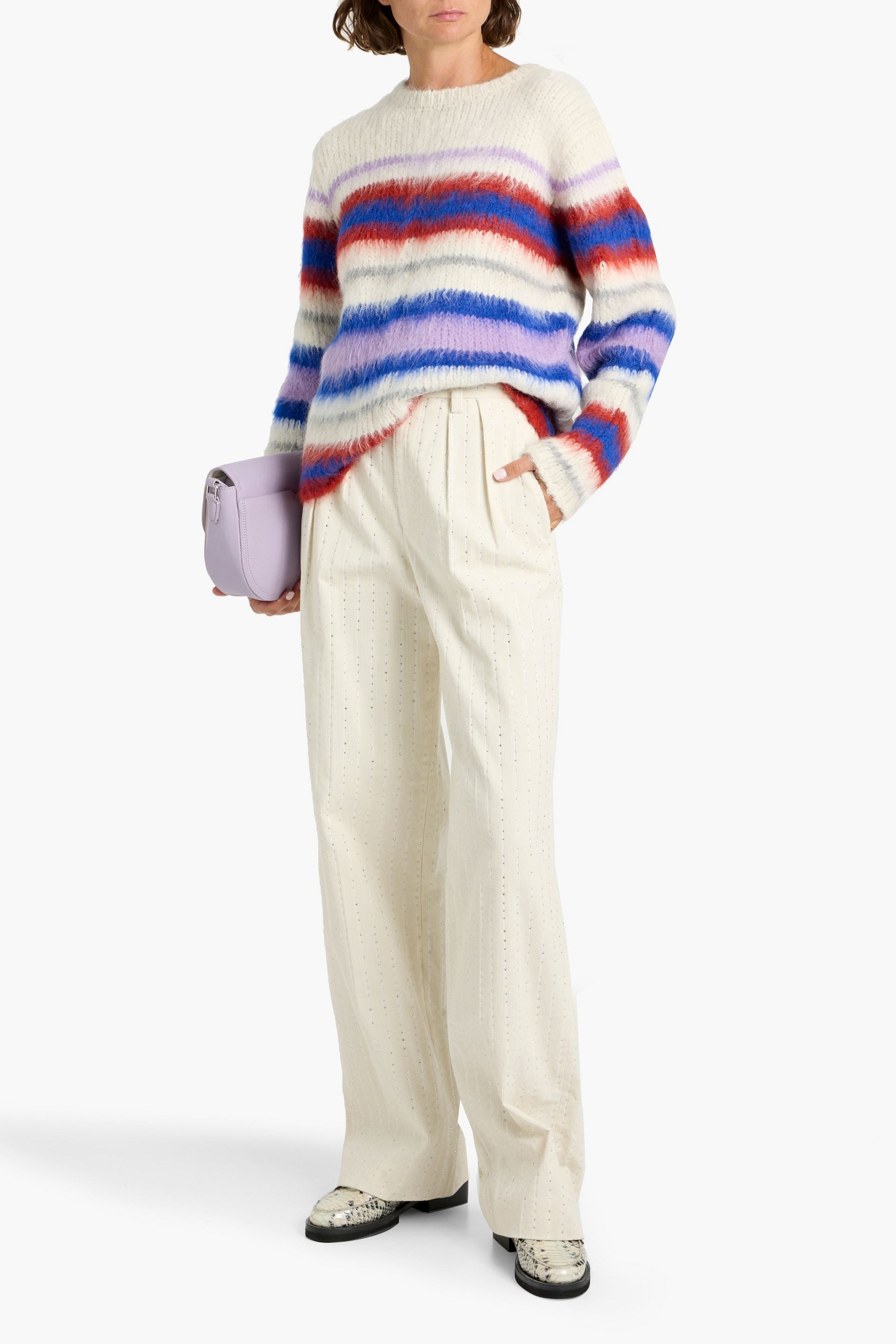 The Elder Statesman Thistle Vineyard striped alpaca-blend sweater