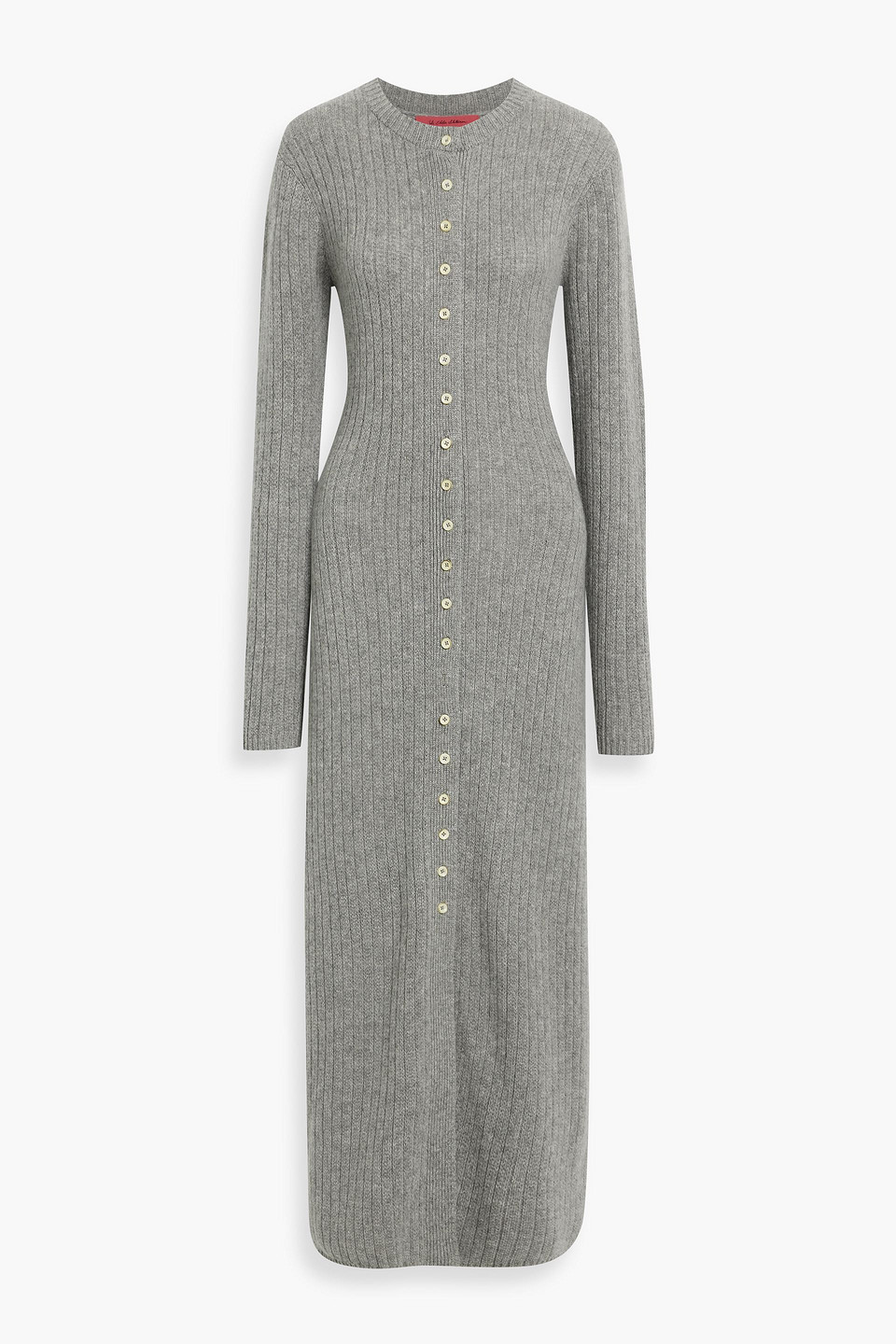 The Elder Statesman Bungalow Ribbed Cashmere Maxi Dress In Gray