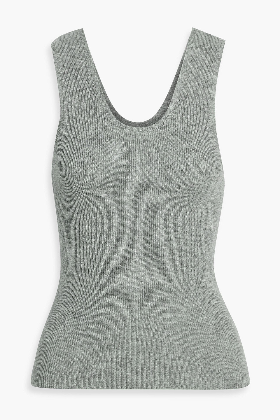The Elder Statesman Delicash Ribbed Cashmere And Silk-blend Tank In Gray
