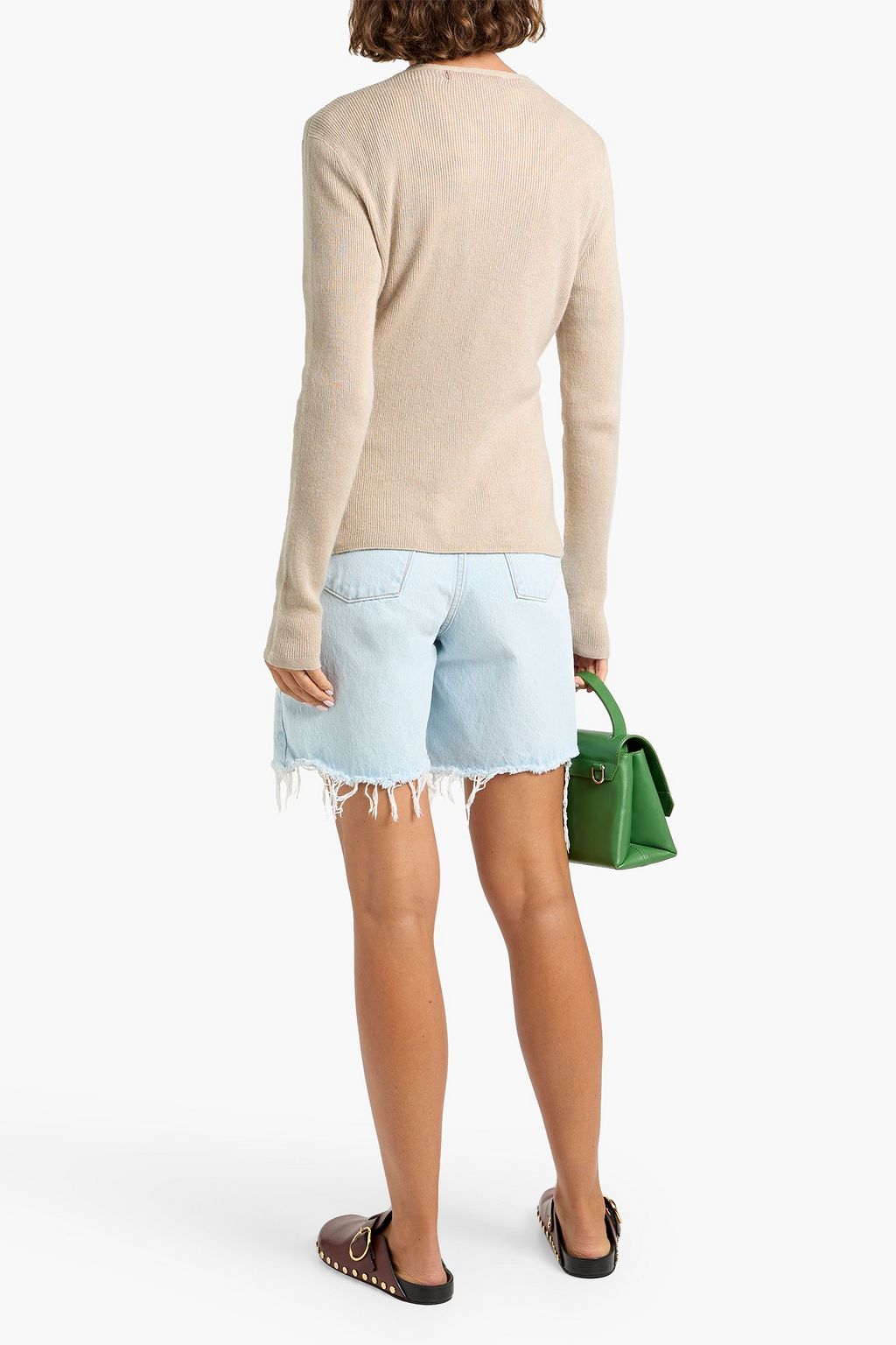 THE ELDER STATESMAN Delicash ribbed cashmere and silk-blend cardigan