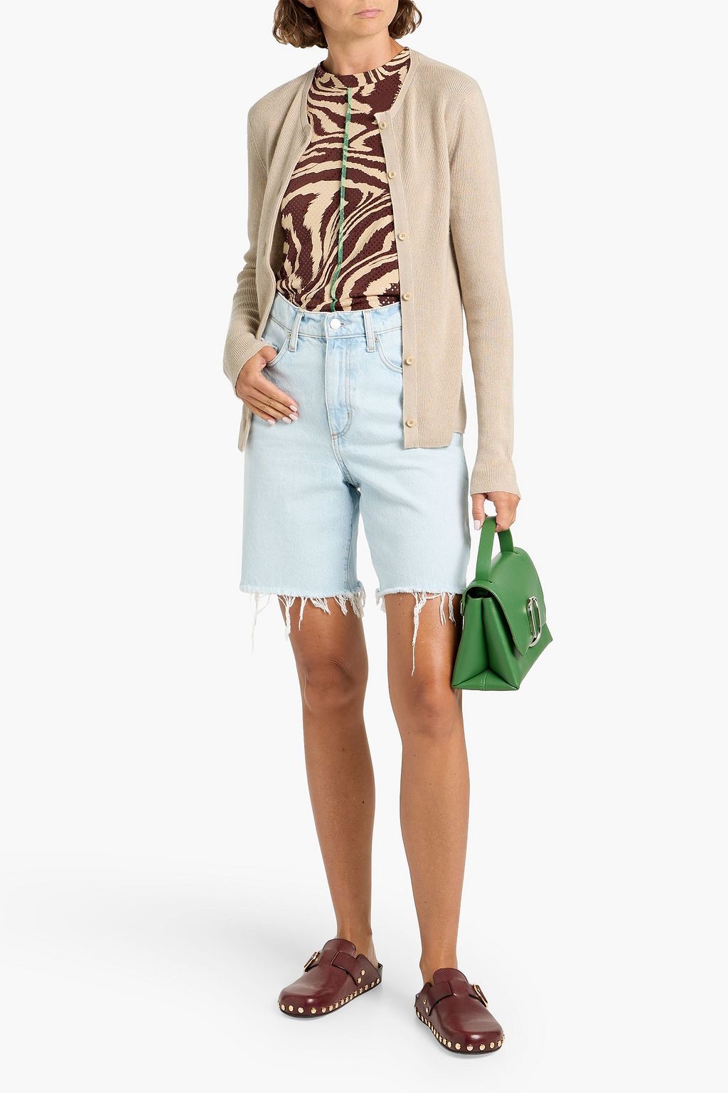 THE ELDER STATESMAN Delicash ribbed cashmere and silk-blend cardigan