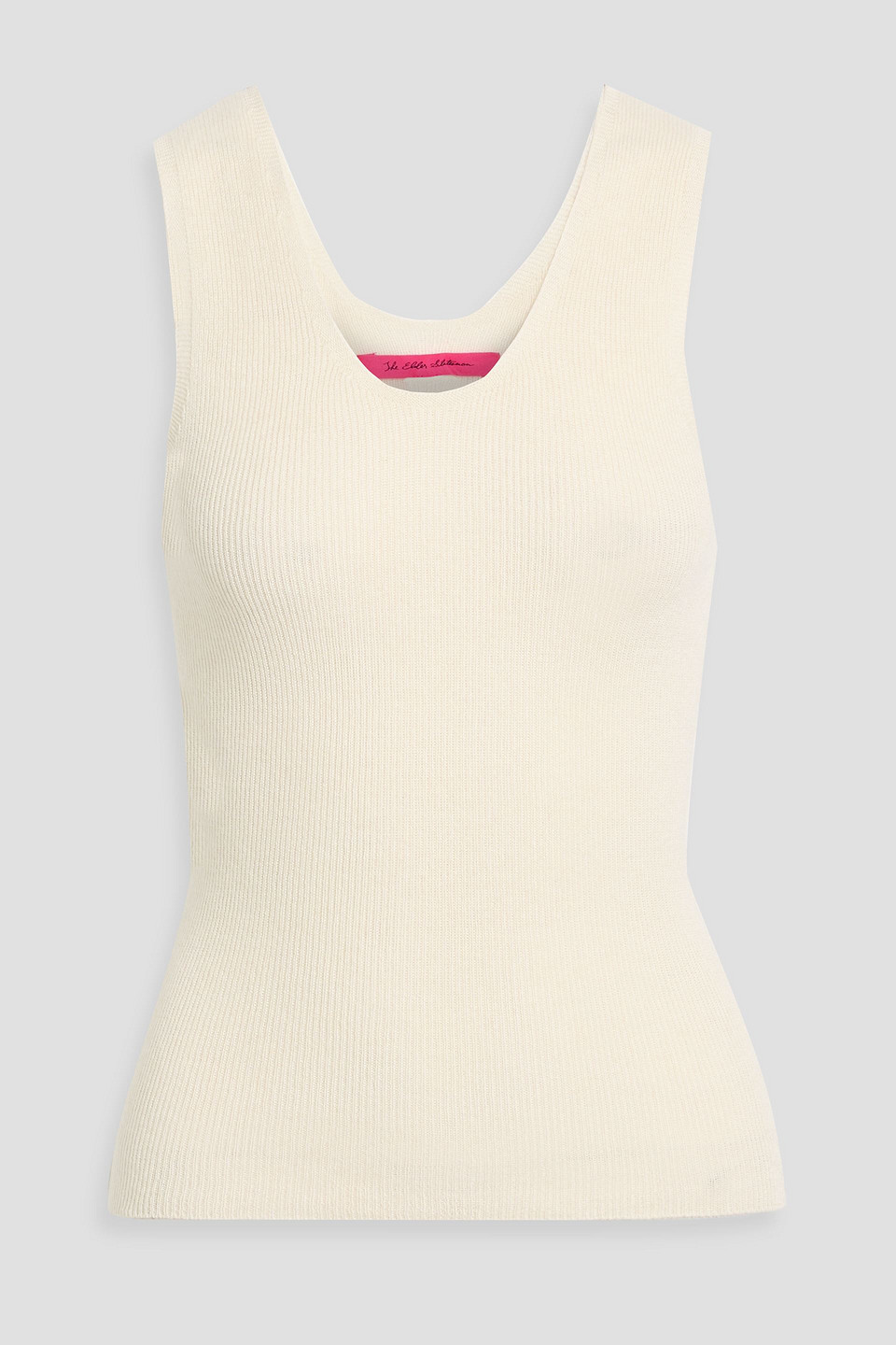 The Elder Statesman Delicash Ribbed Cashmere And Silk-blend Tank In Neutral