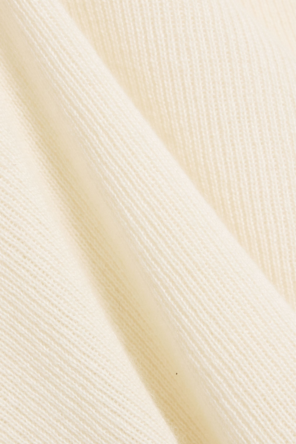The Elder Statesman Delicash Ribbed Cashmere And Silk-blend Turtleneck Sweater In White