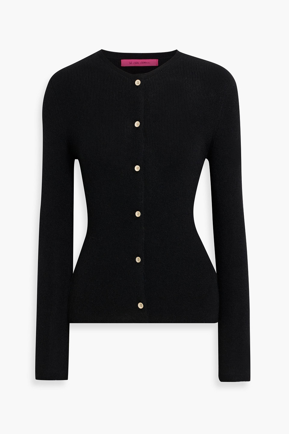 The Elder Statesman Delicash Ribbed Cashmere And Silk-blend Cardigan In Black