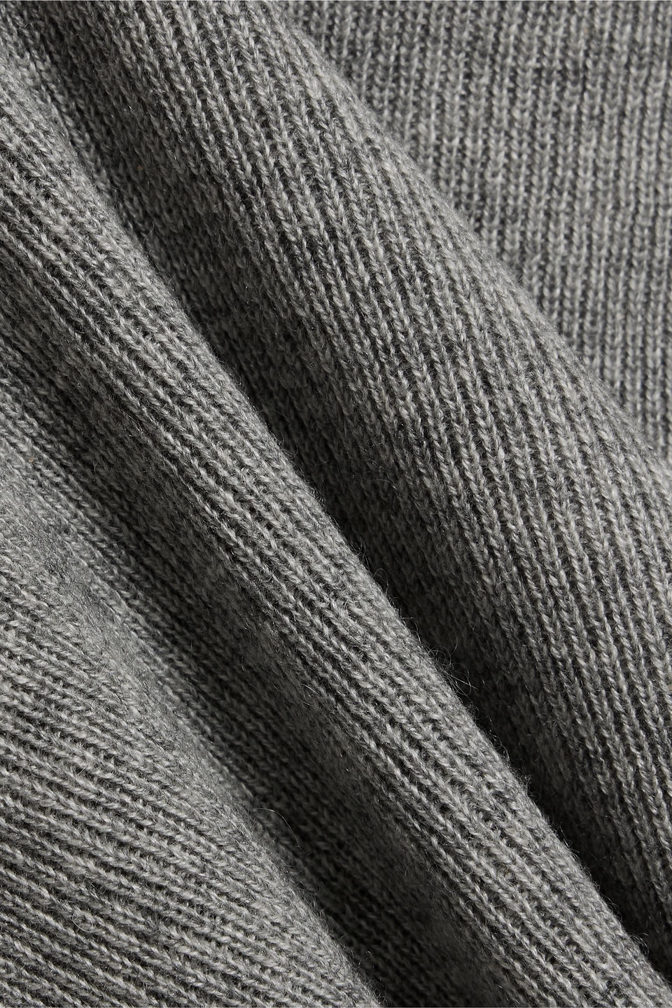 The Elder Statesman Delicash Ribbed Cashmere And Silk-blend Turtleneck Sweater In Gray