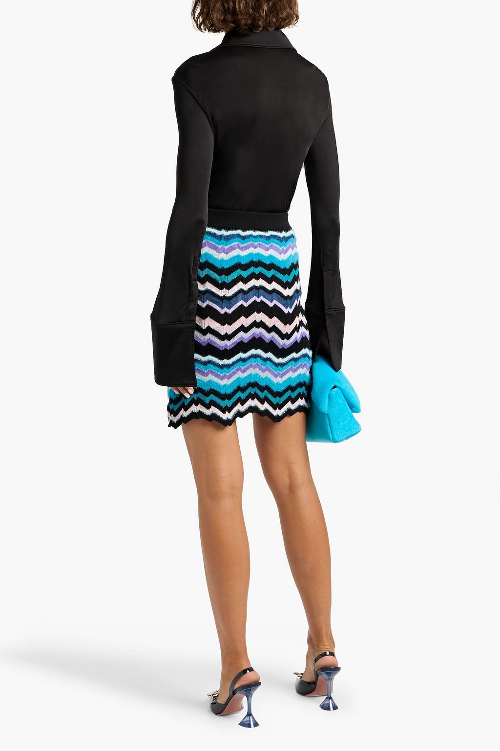 MISSONI Brushed crochet-knit mini skirt