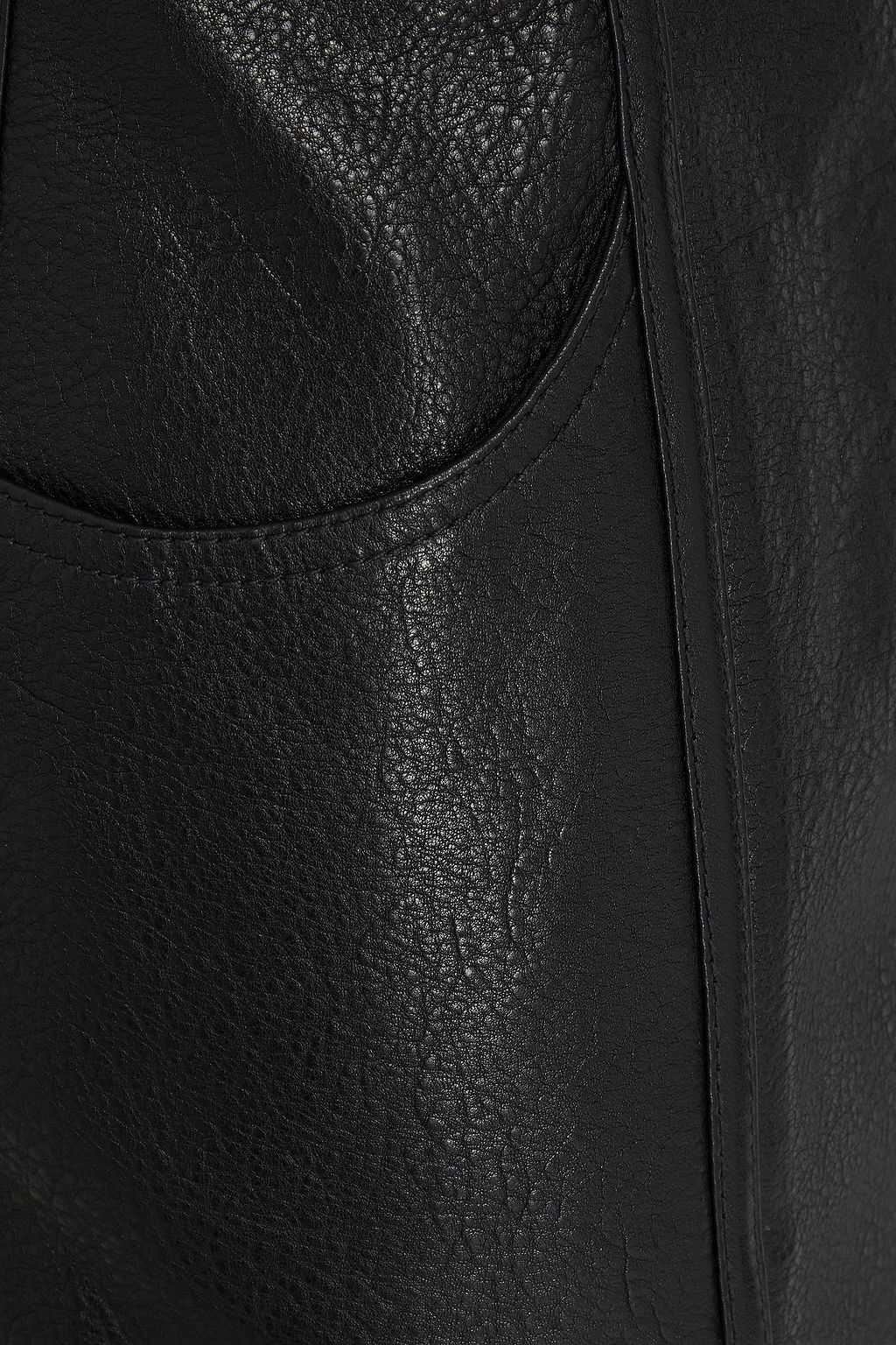 DAVID KOMA Strapless pebbled-leather mini dress