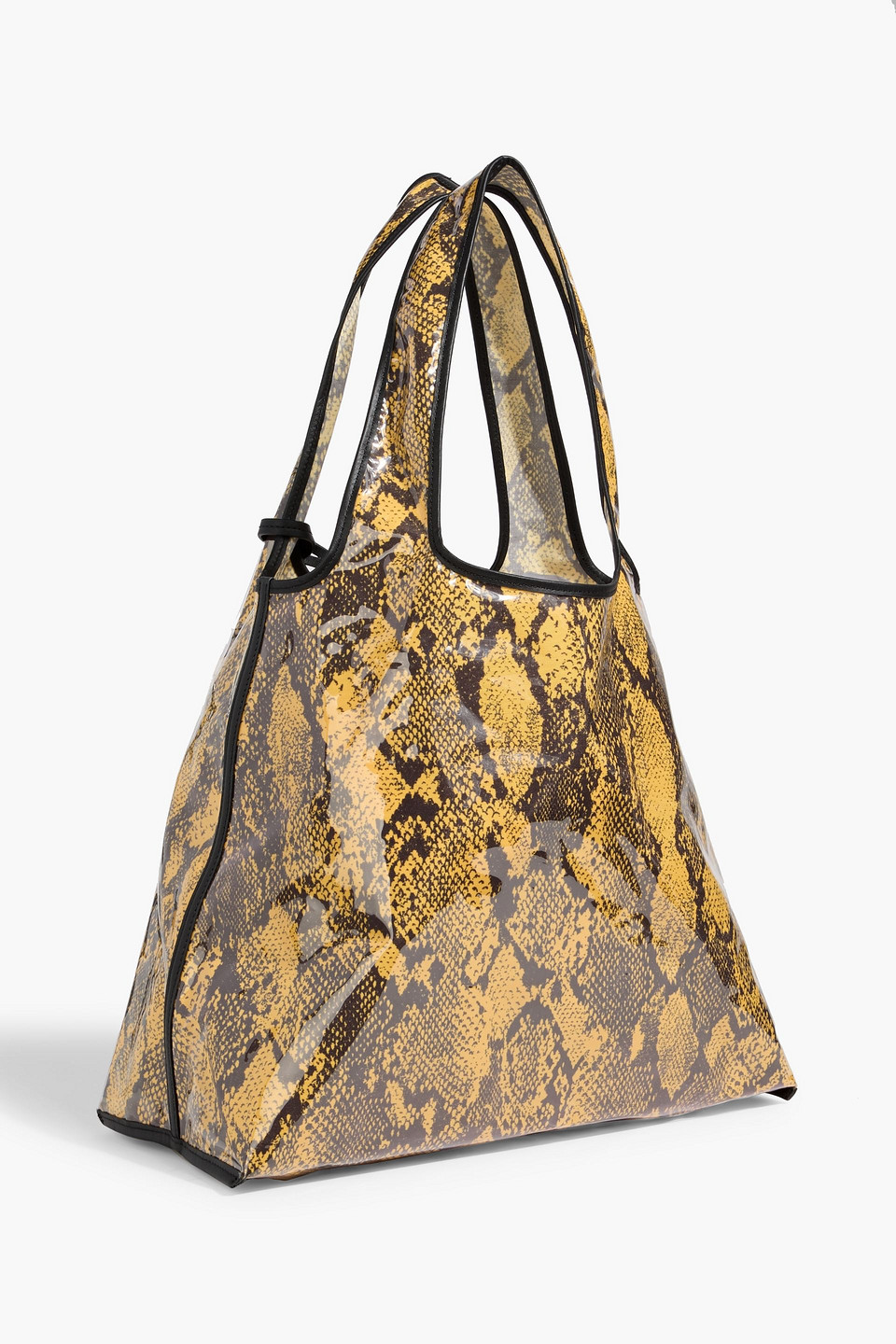 3.1 Phillip Lim Snake-print Vinyl Tote In Orange