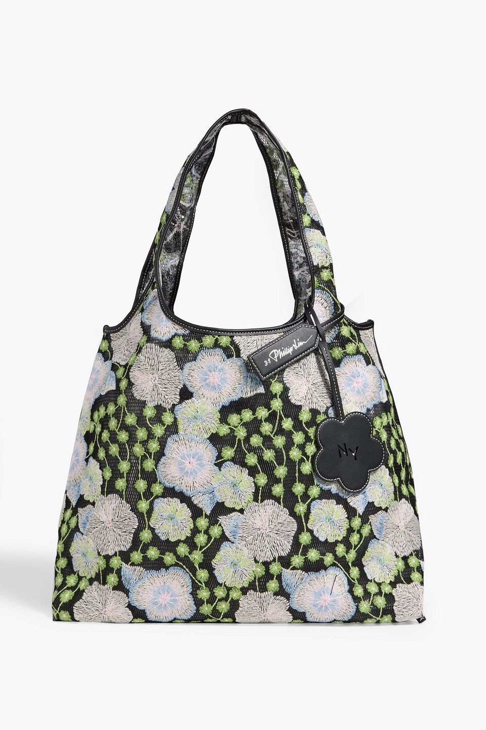 3.1 Phillip Lim Embroidered Vinyl Tote In Black