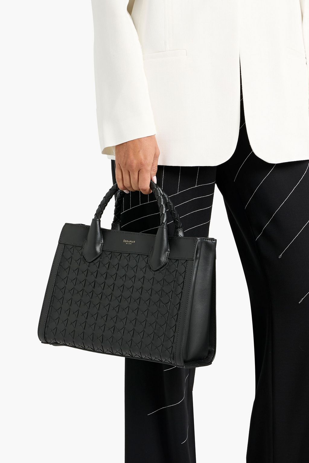 SERAPIAN Lorelei woven leather tote